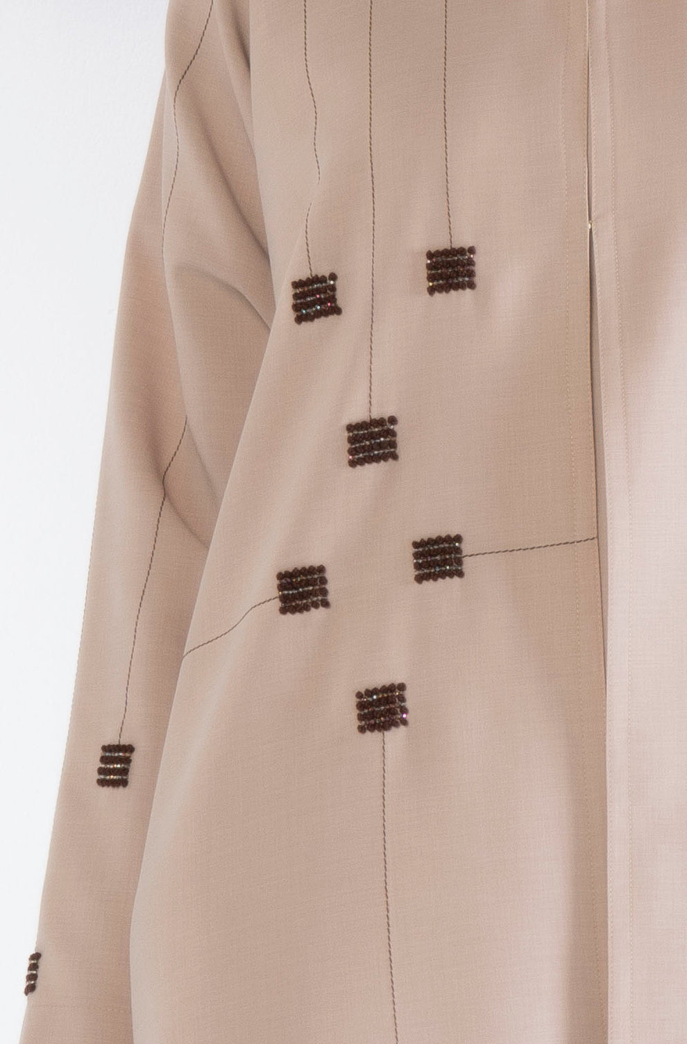 Geometrical Design Abaya With Beadwork Detailing