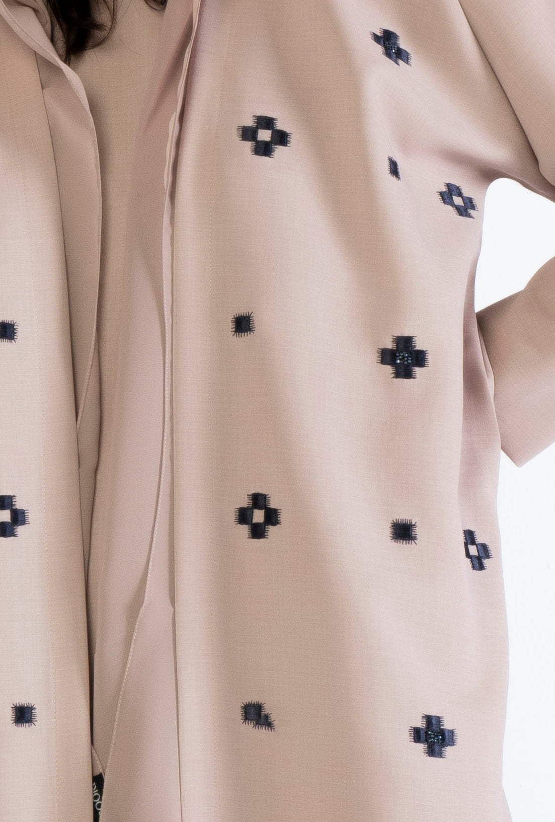 Embrace Your Stylised Box Design Abaya Using Machine Embroidery & Hand Work