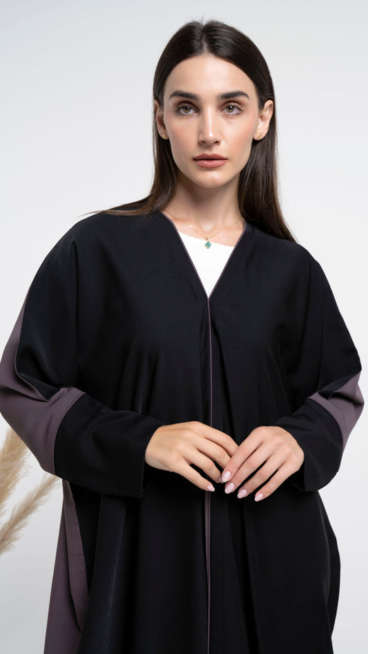 Bahraini style black & dark brown color abaya in Dubai for sale.