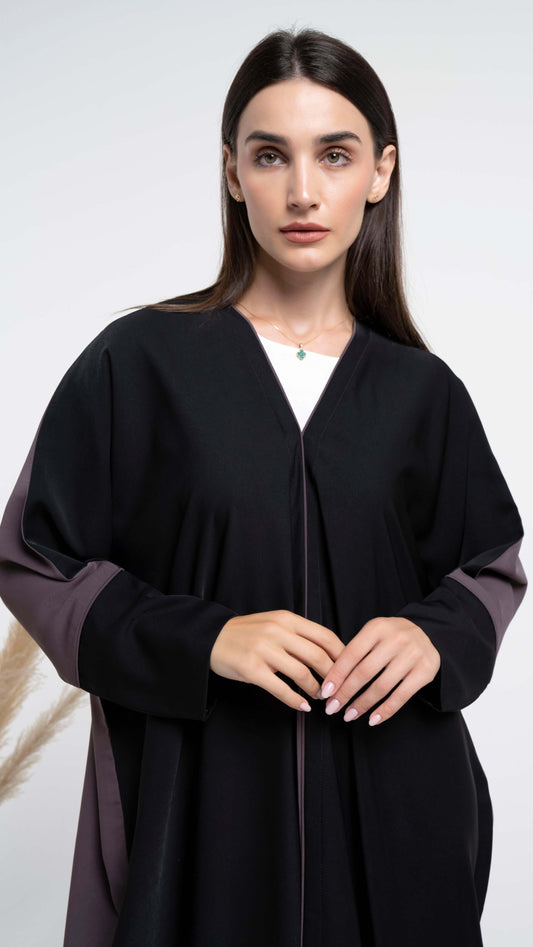 Bahraini style black & dark brown color abaya in Dubai for sale.