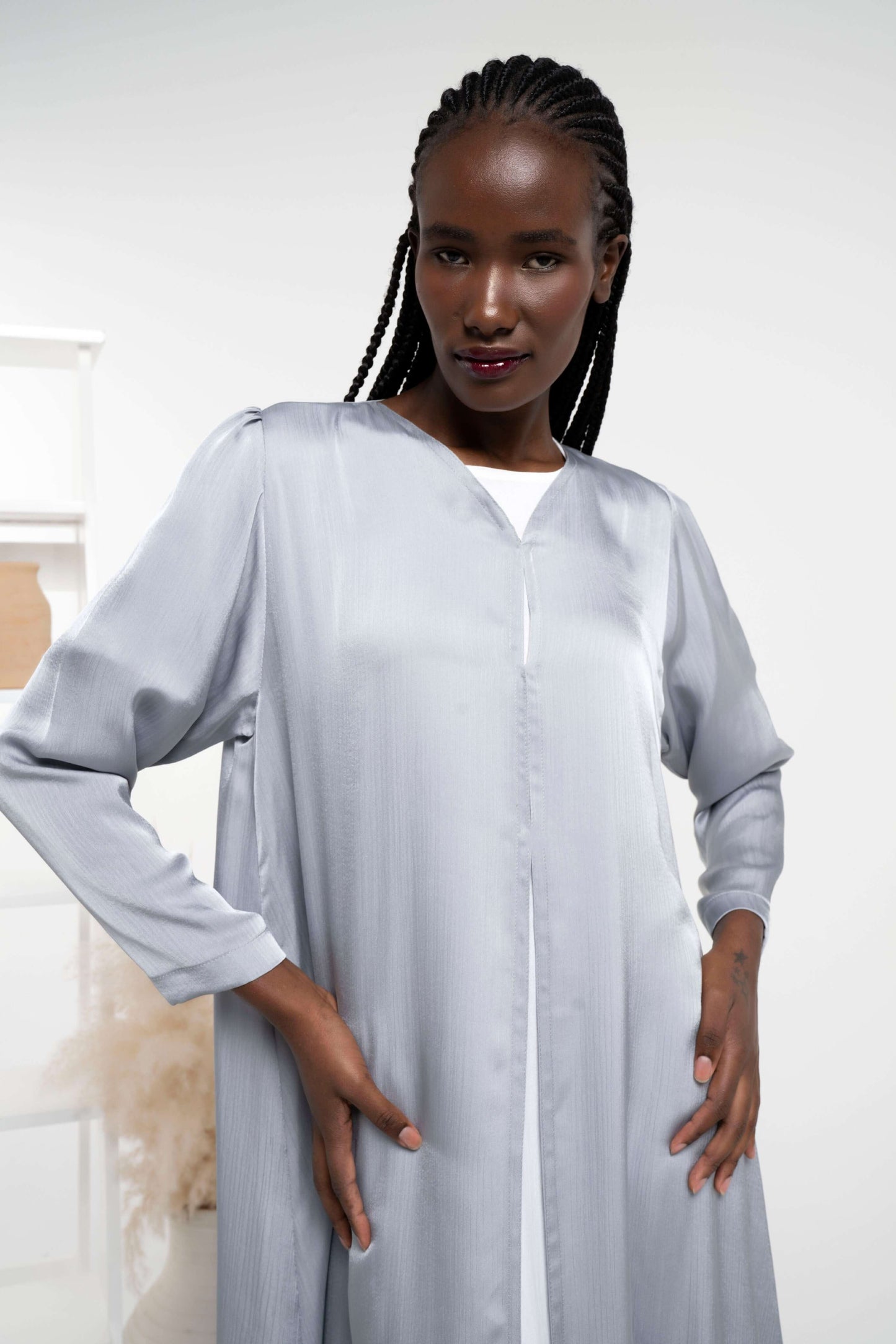 Grey sada abaya for sale in Dubai