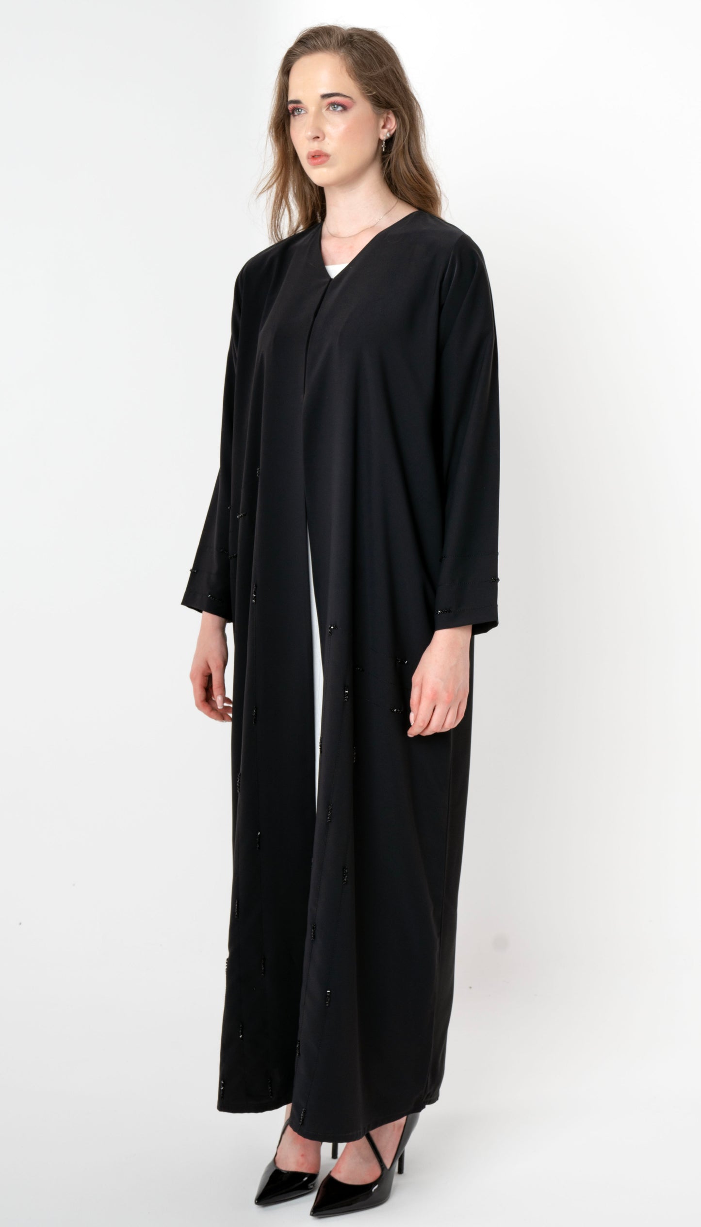 Aadhi Style Abaya With Simple Bead Work