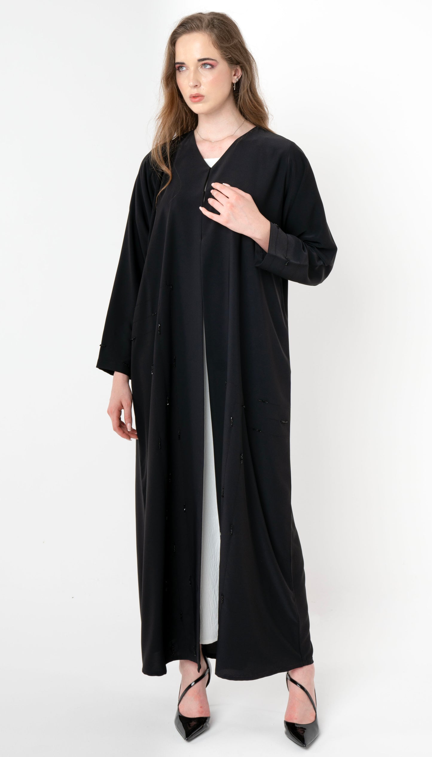 Aadhi Style Abaya With Simple Bead Work