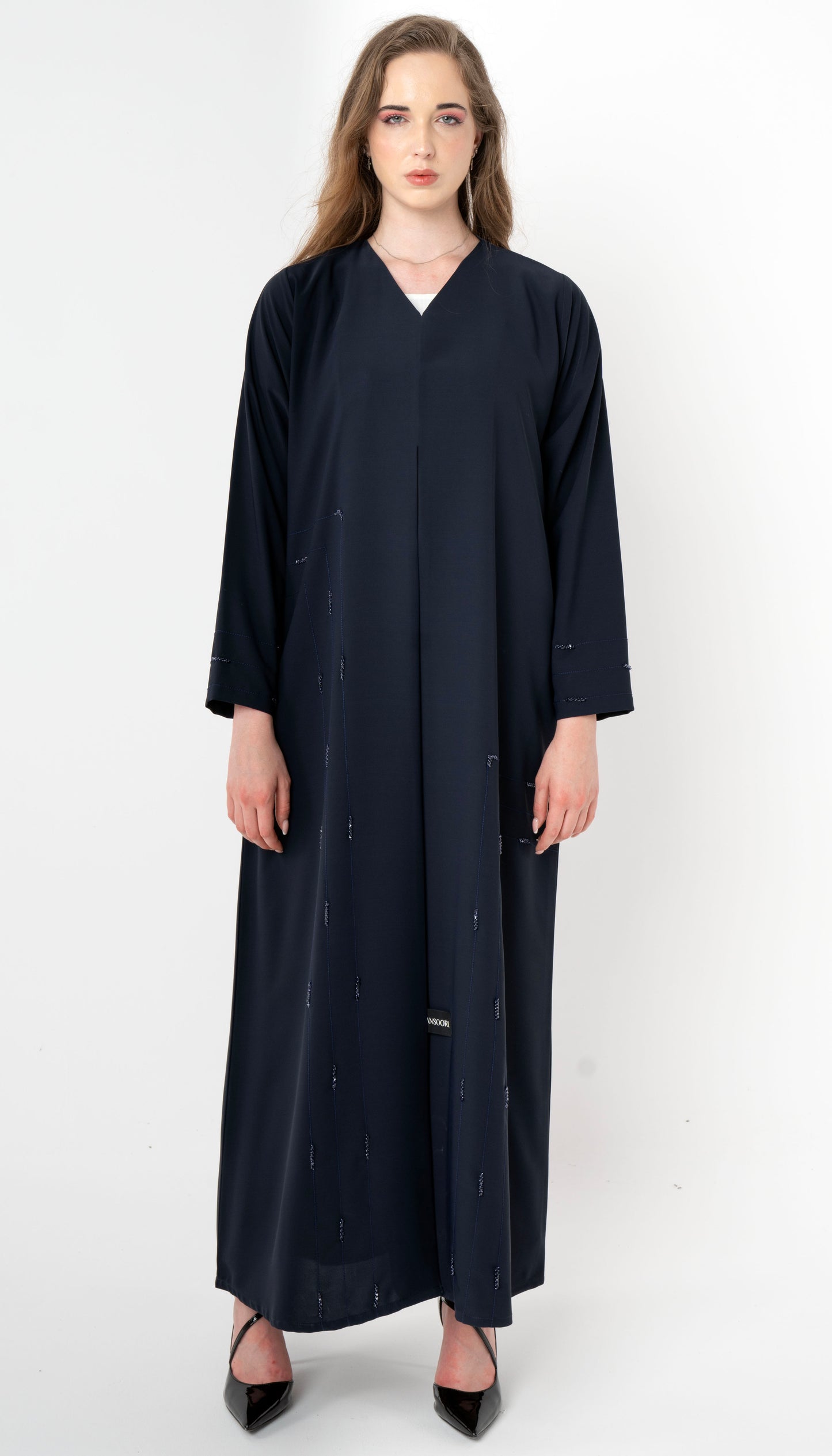 Aadhi Style Abaya With Simple Bead Work