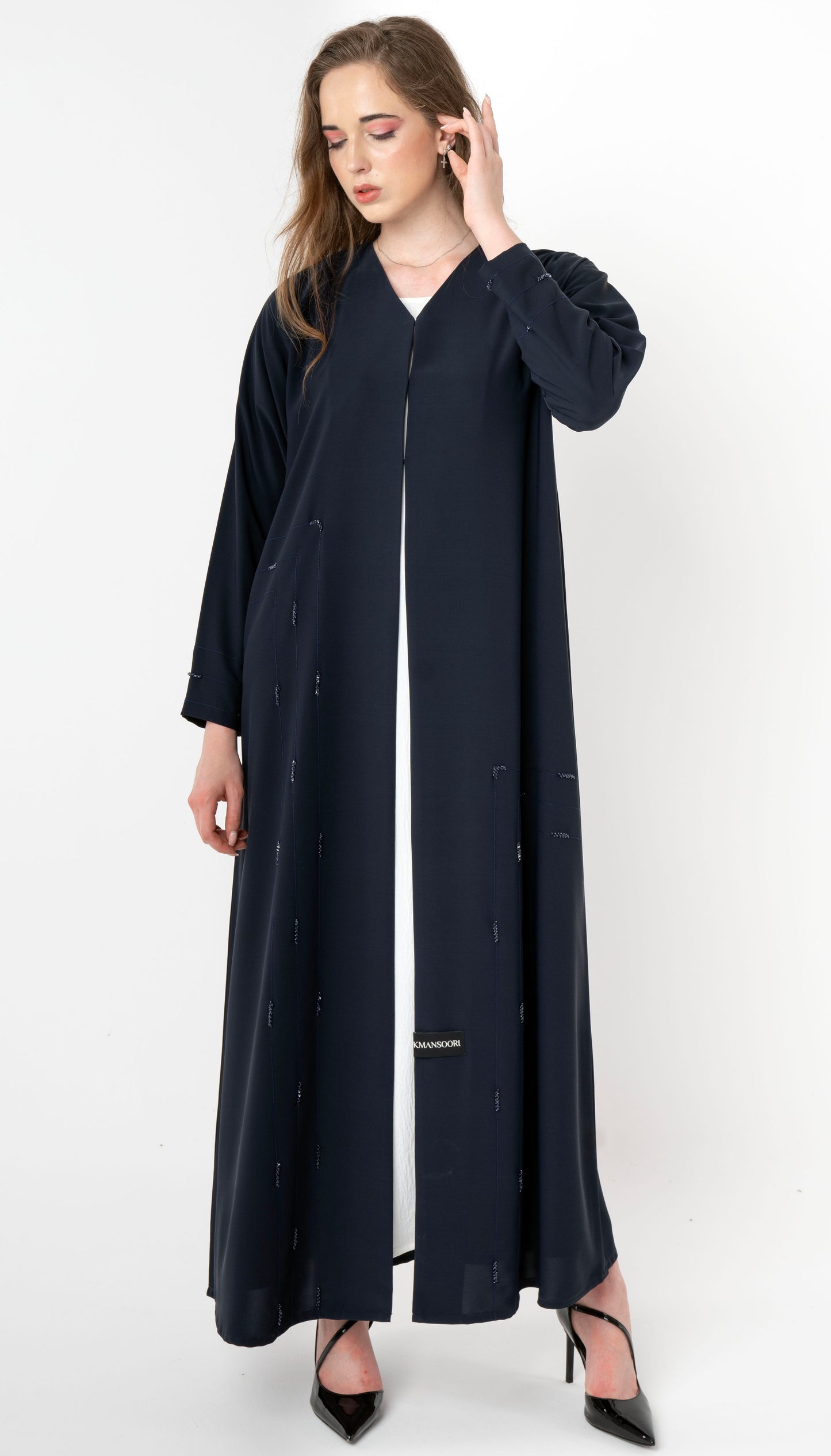 Aadhi Style Abaya With Simple Bead Work