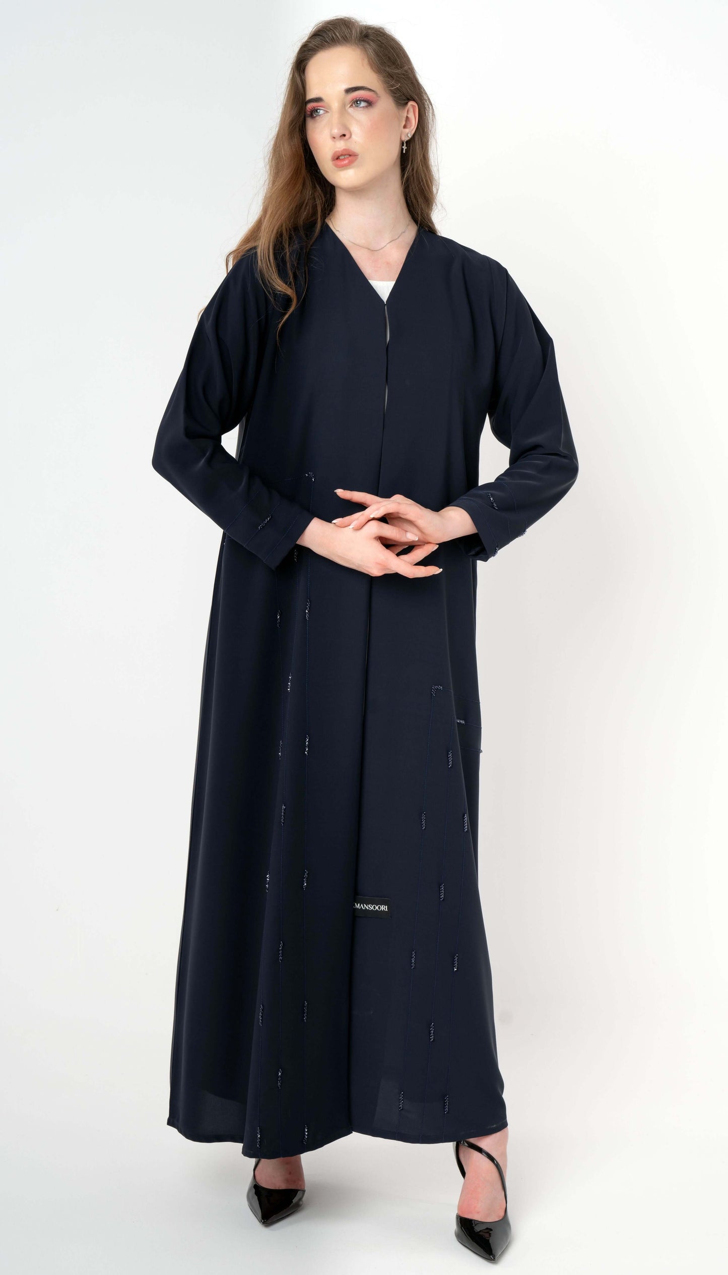 Aadhi Style Abaya With Simple Bead Work