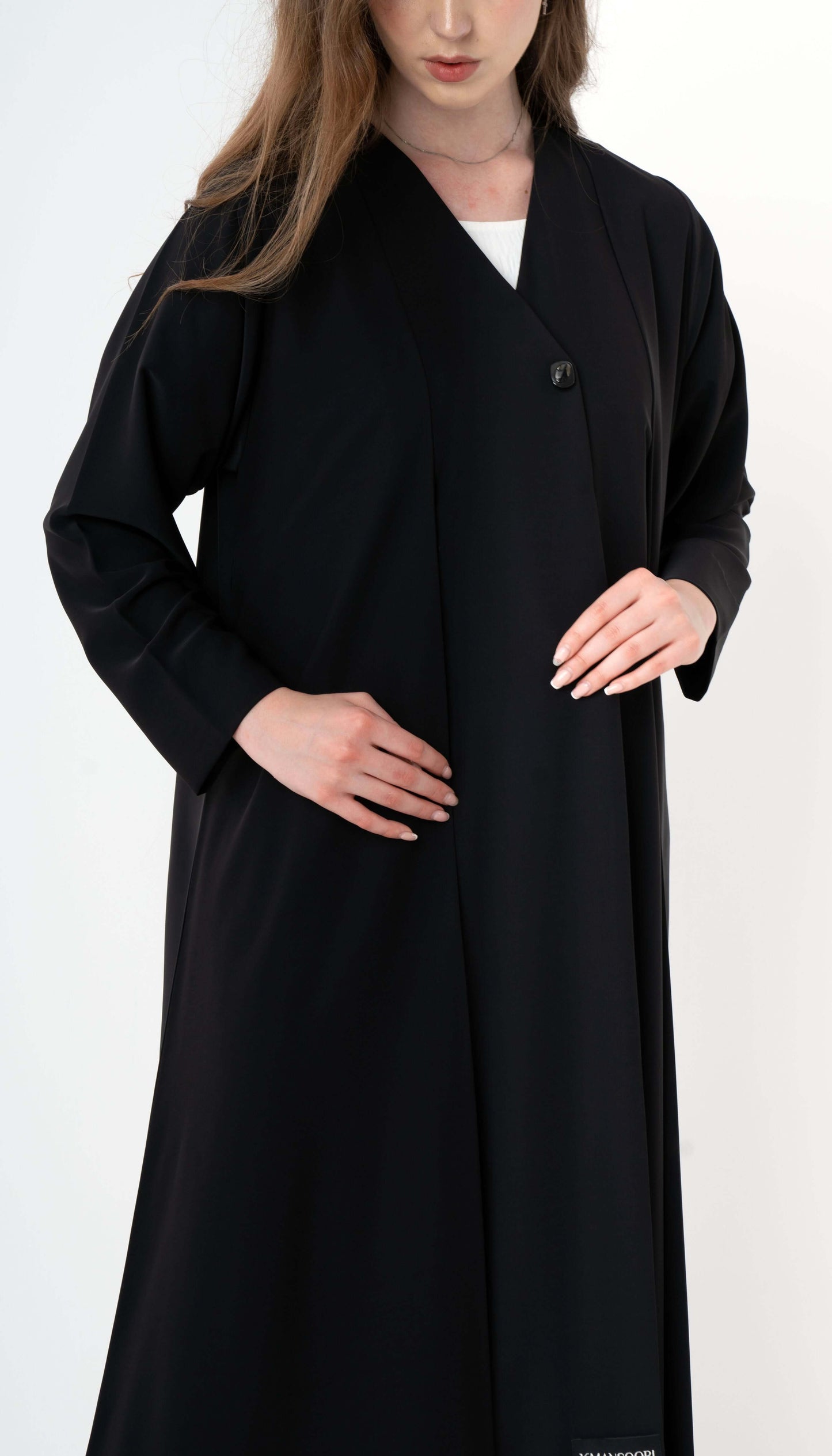 Front Folded Buttoned Overlap Abaya