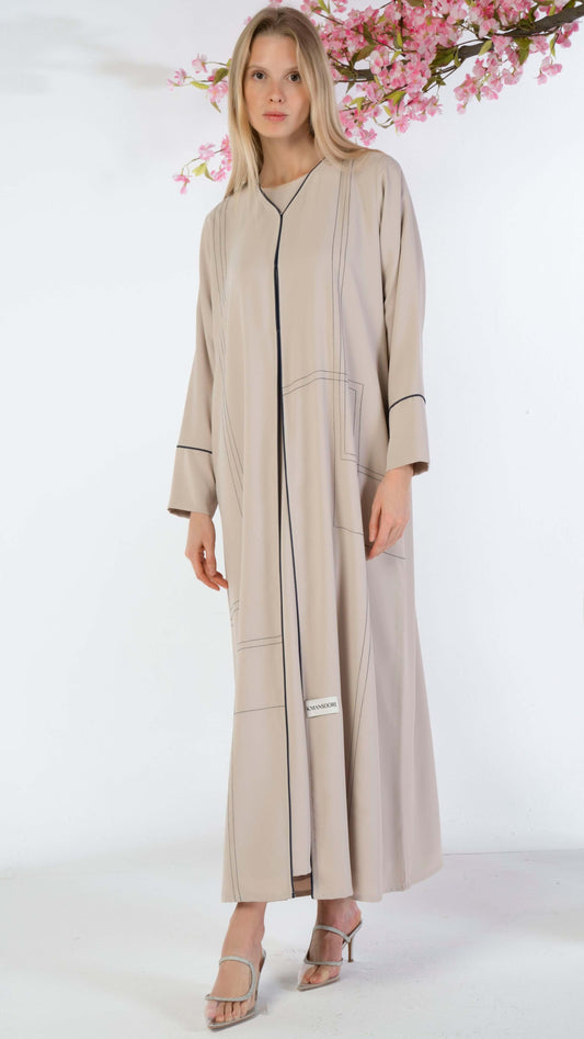 Beige abaya for women for sale in Dubai