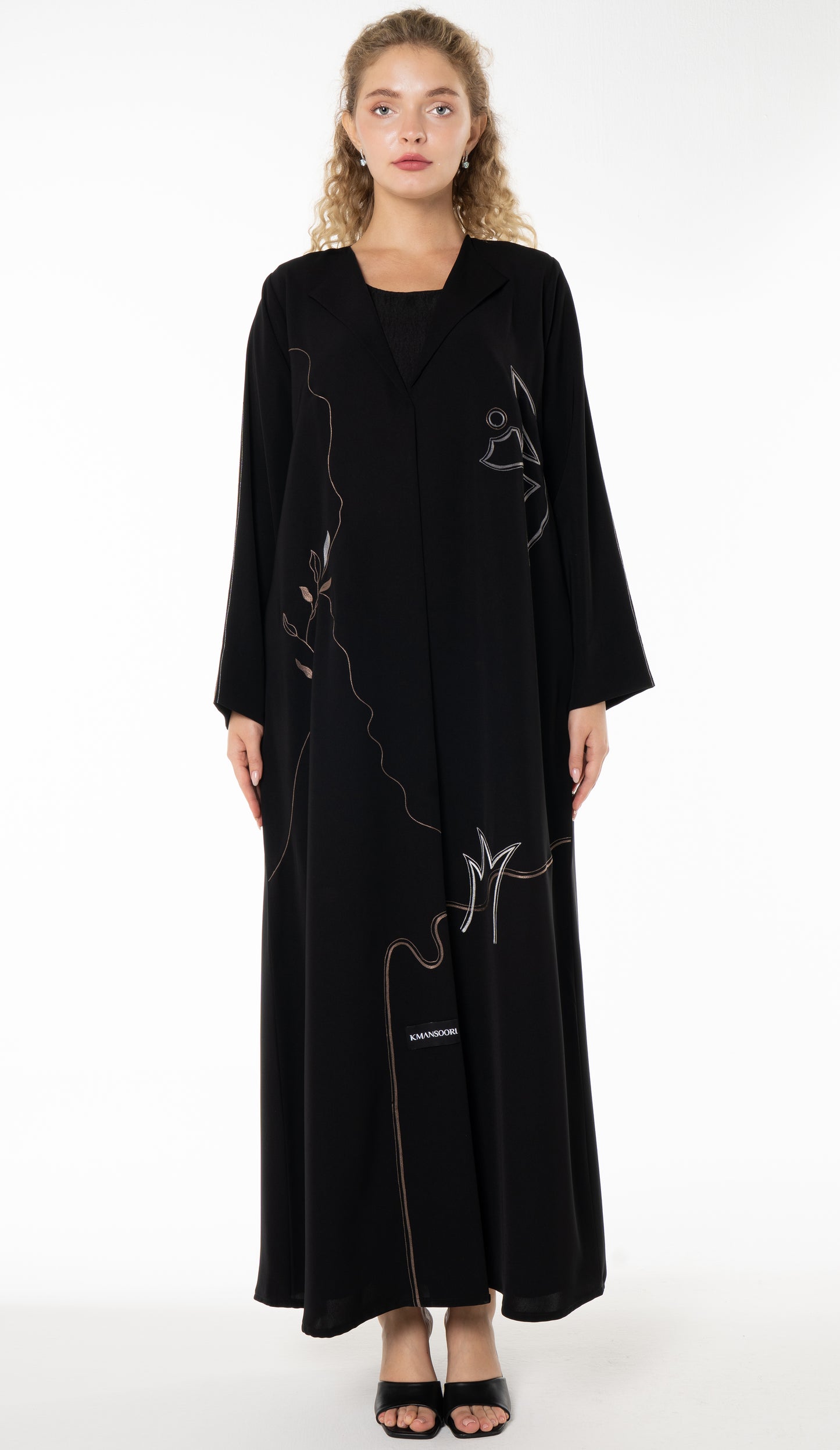 Black Abaya With Embroidery Detailing