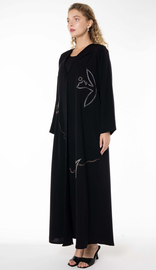 Black Abaya With Embroidery Detailing
