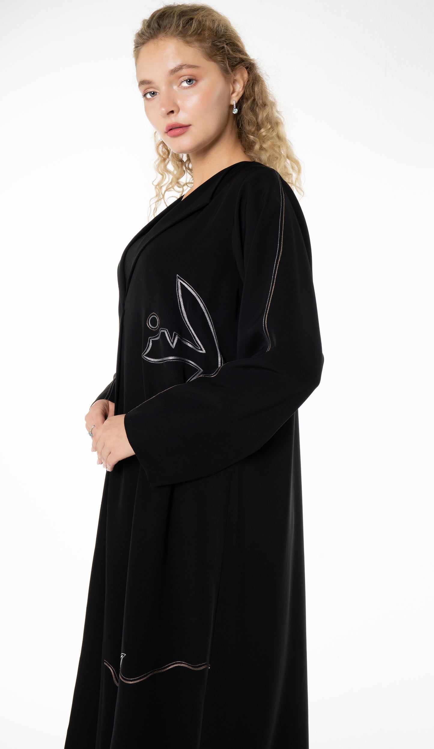 Black Abaya With Embroidery Detailing