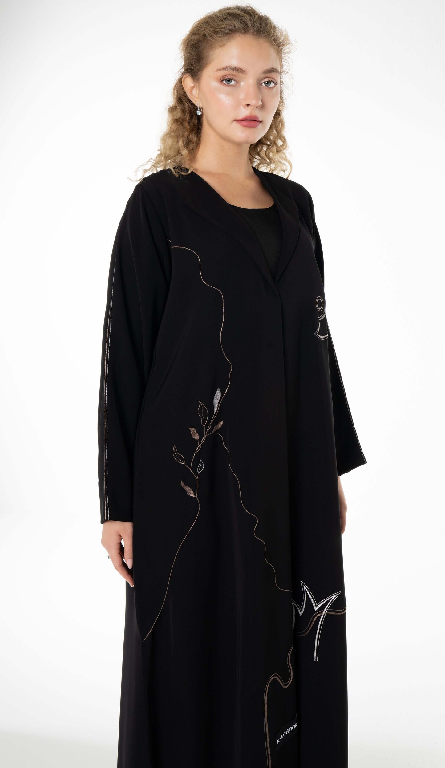 Black Abaya With Embroidery Detailing