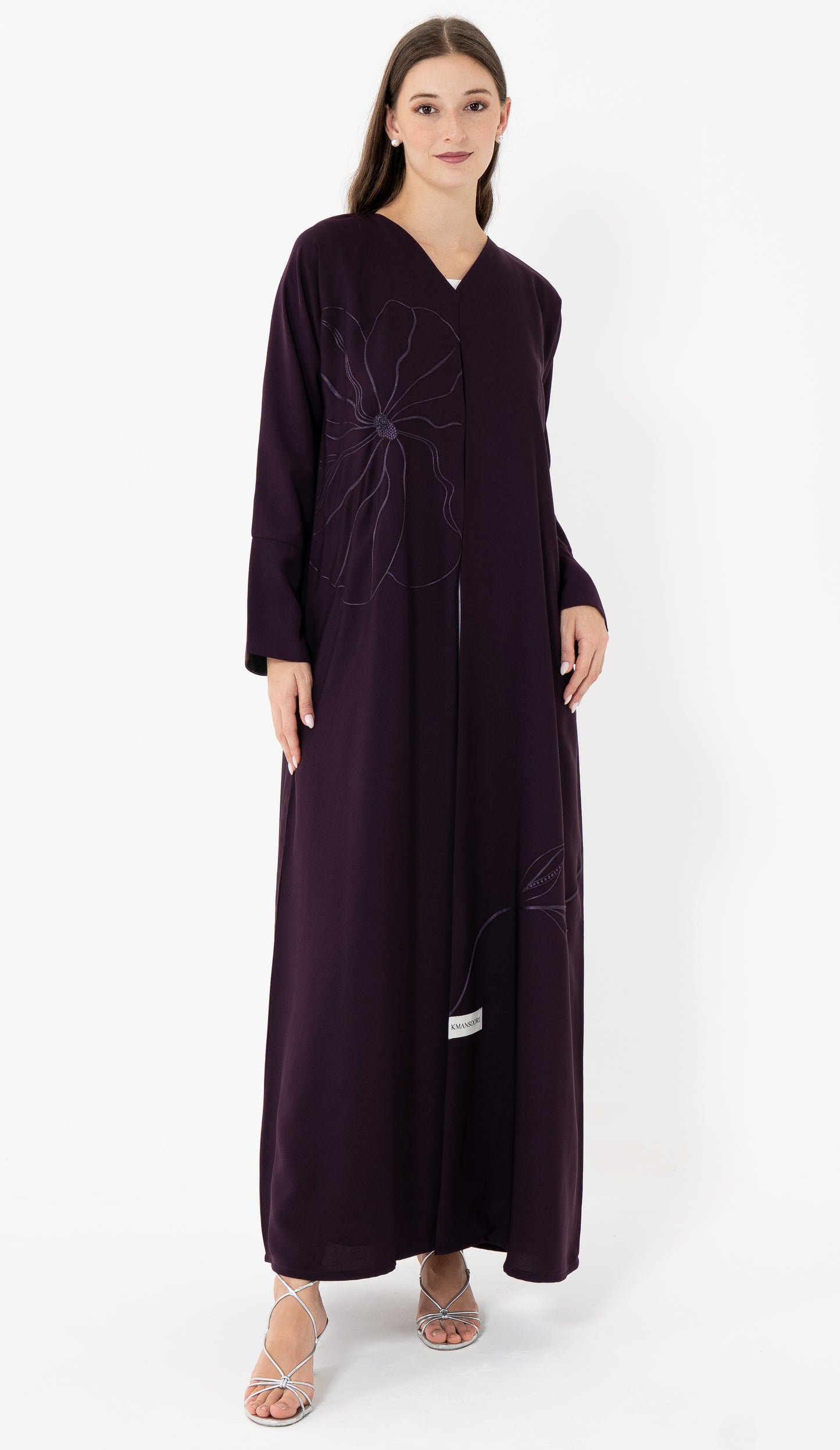 Floral Embroidery With Thread And Bead Embellishment