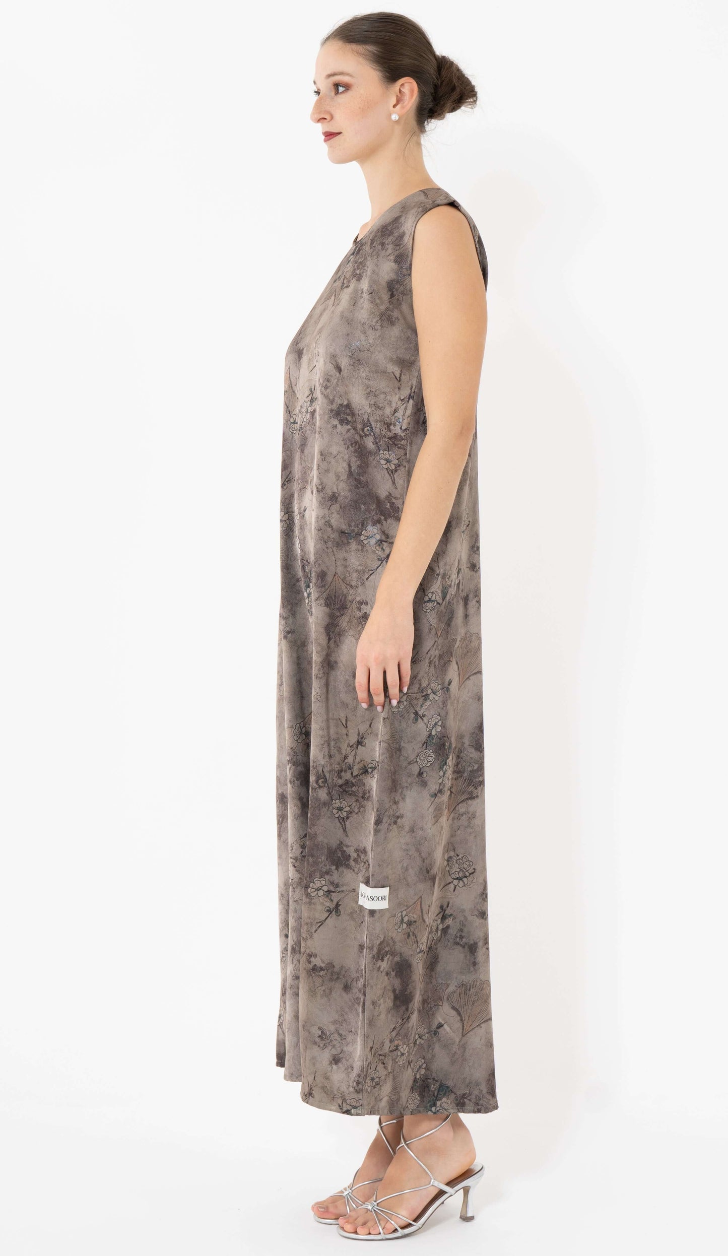 Brown Floral Print Casual Wear Inner Dress