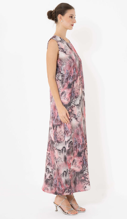 Pink Floral Print Casual Wear Inner Dress