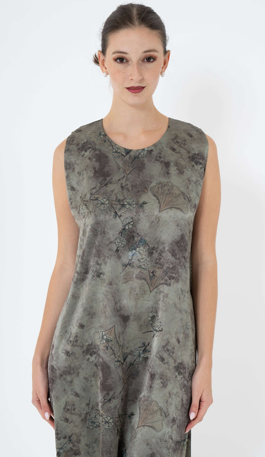 Green Floral Print Casual Wear Inner Dress