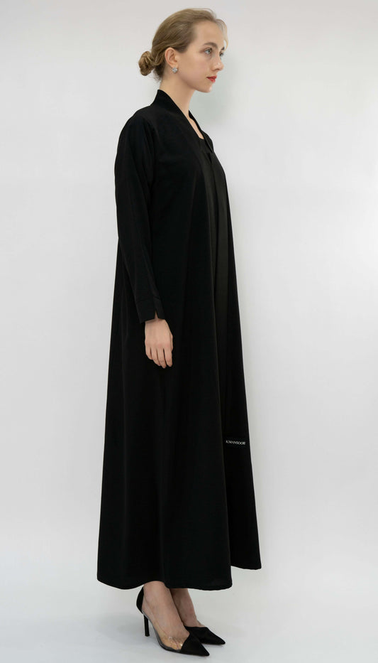 Beautiful High Neck Pattern Black Abaya