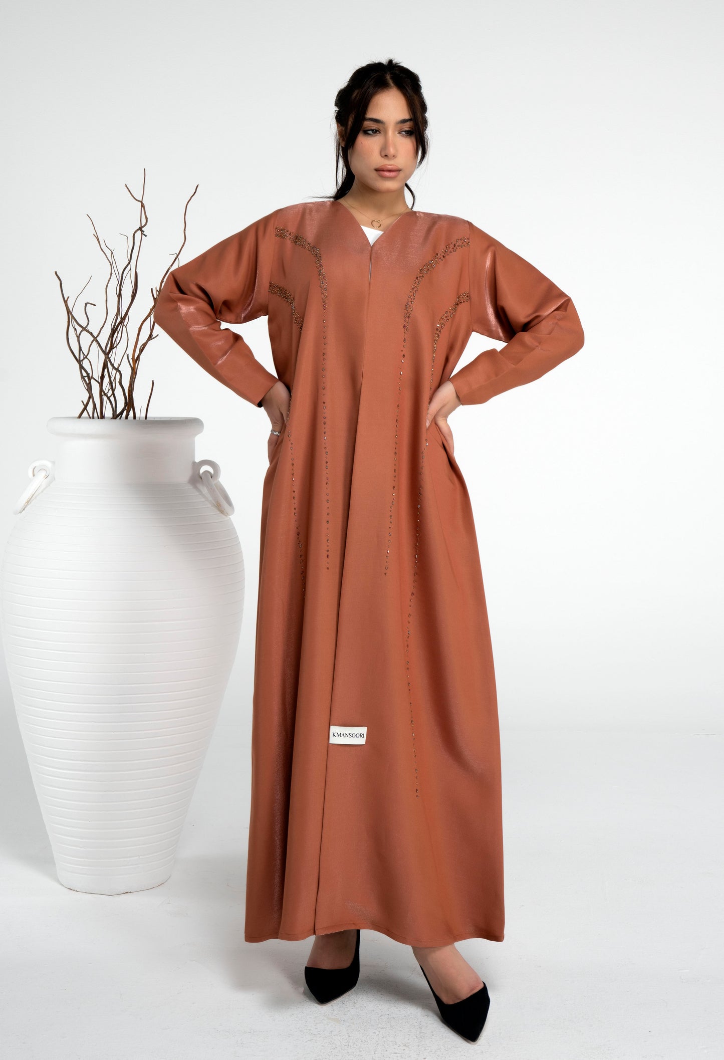 Orange colored abaya online