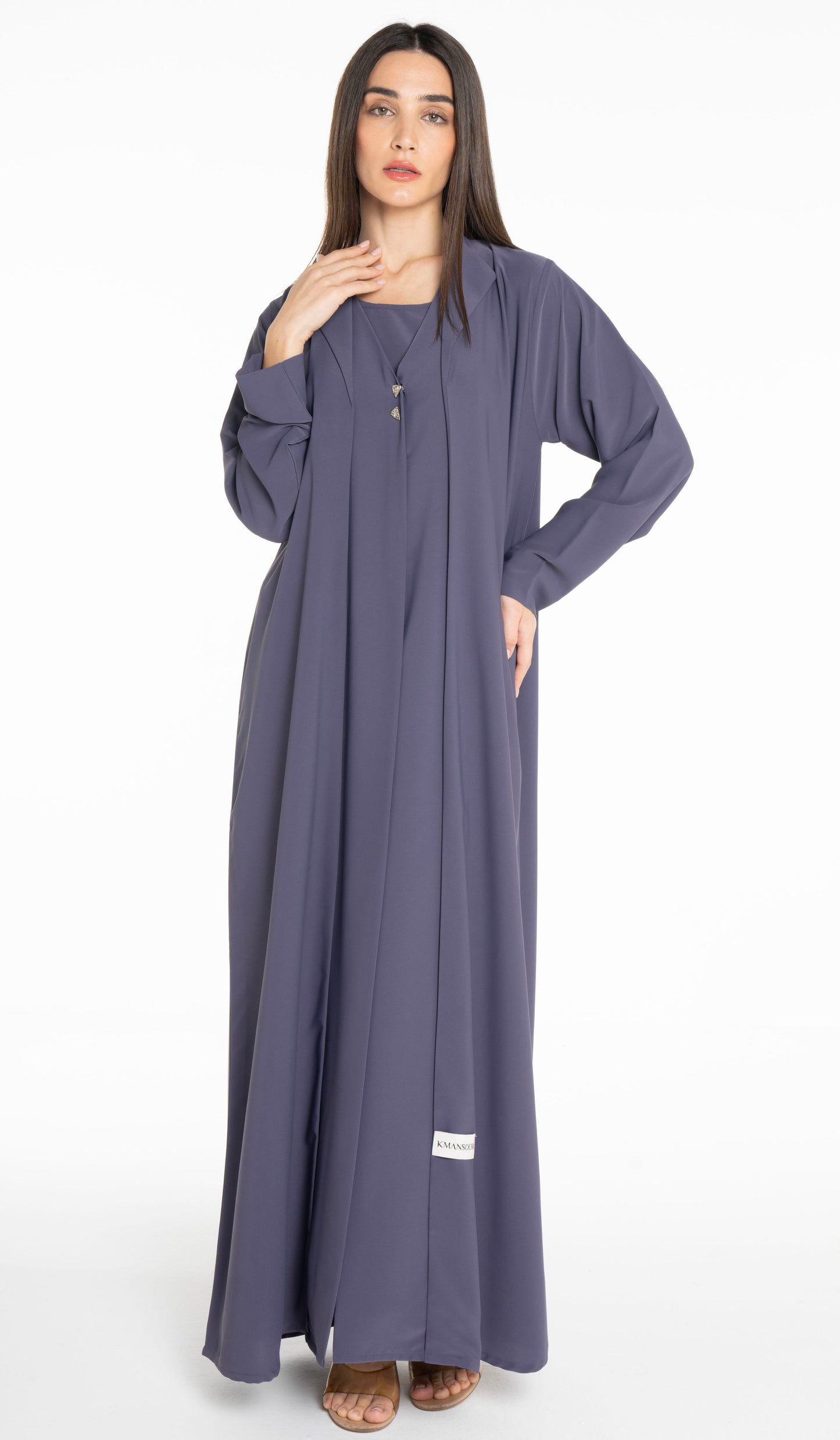 Collar Design Sada Abaya With Button Enhancing