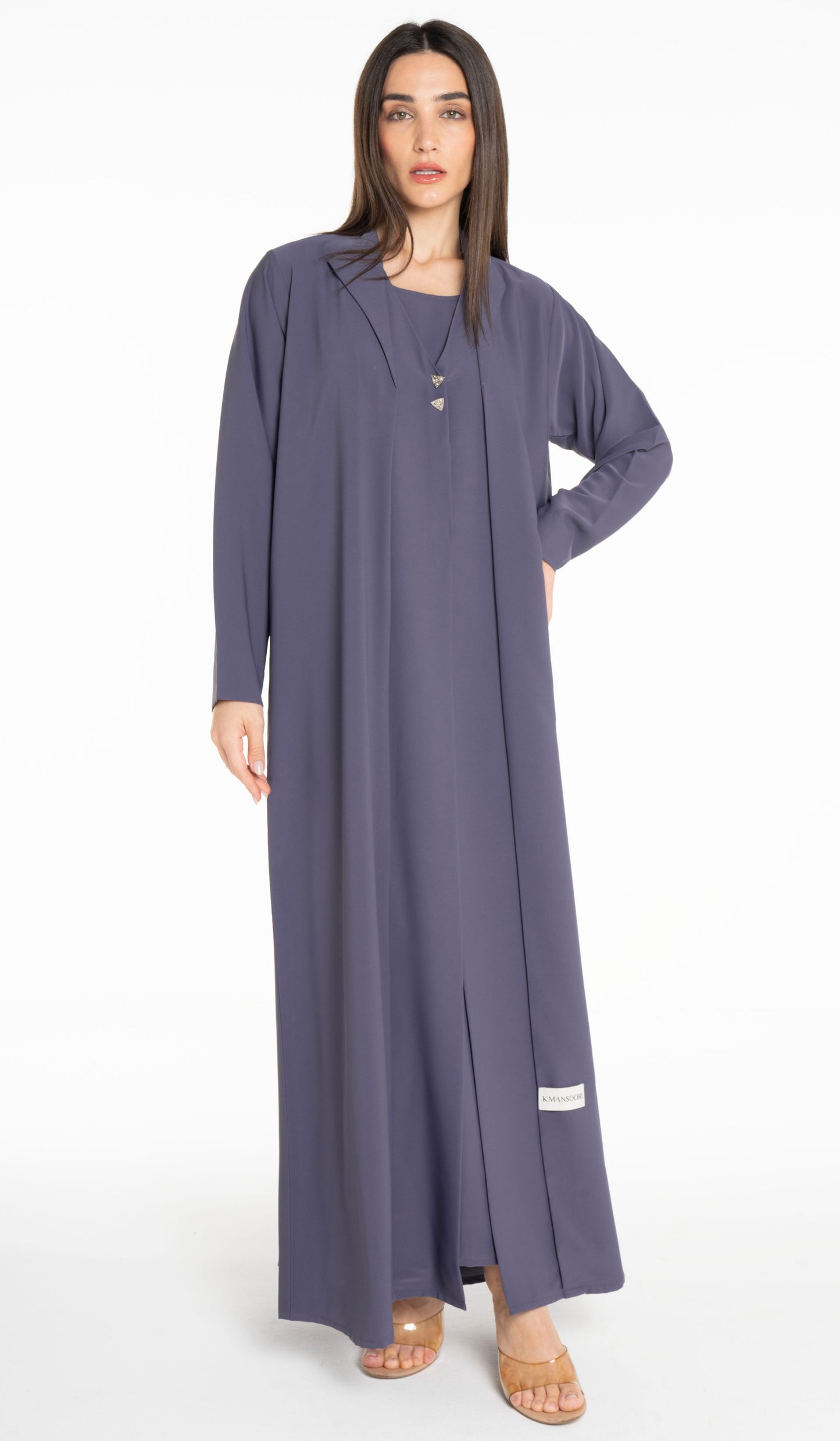 Collar Design Sada Abaya With Button Enhancing