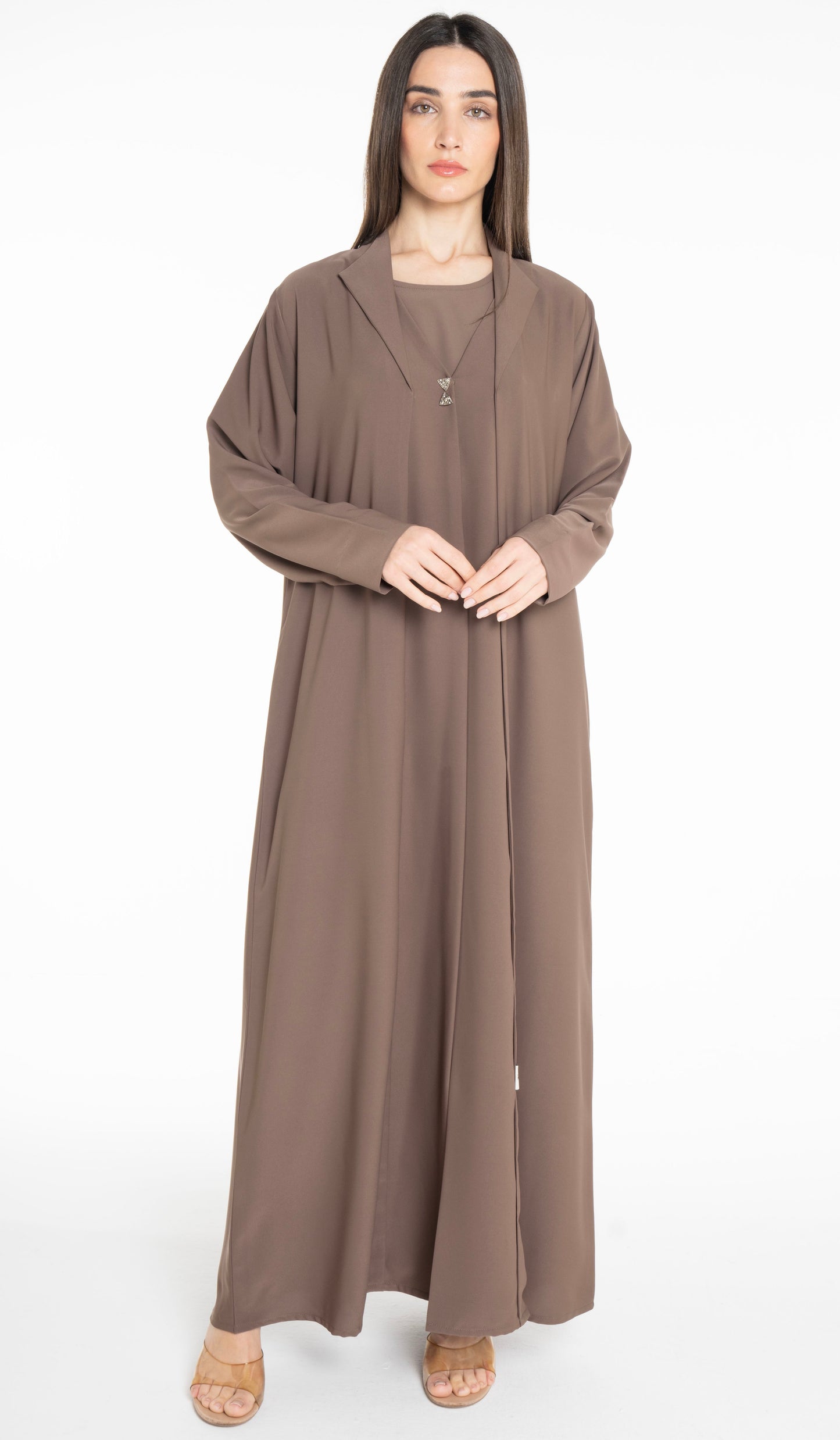 Collar Design Sada Abaya With Button Enhancing