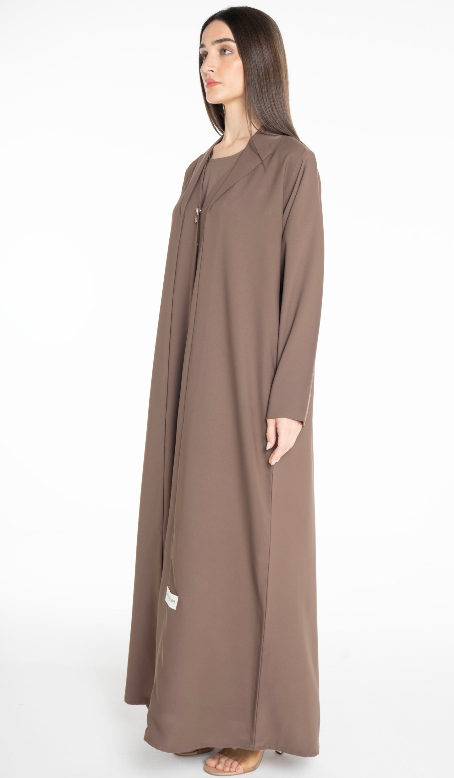 Collar Design Sada Abaya With Button Enhancing