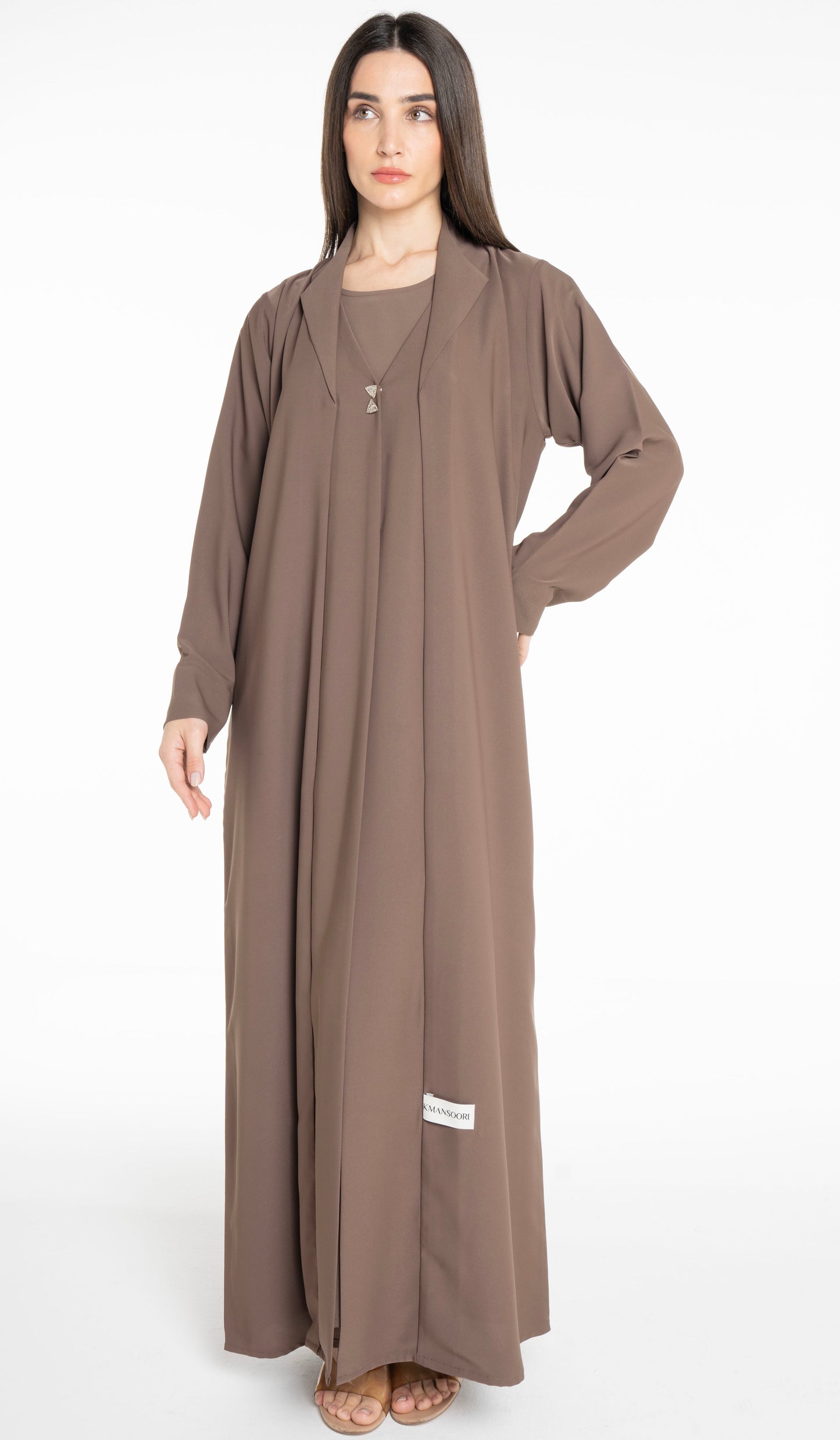 Collar Design Sada Abaya With Button Enhancing