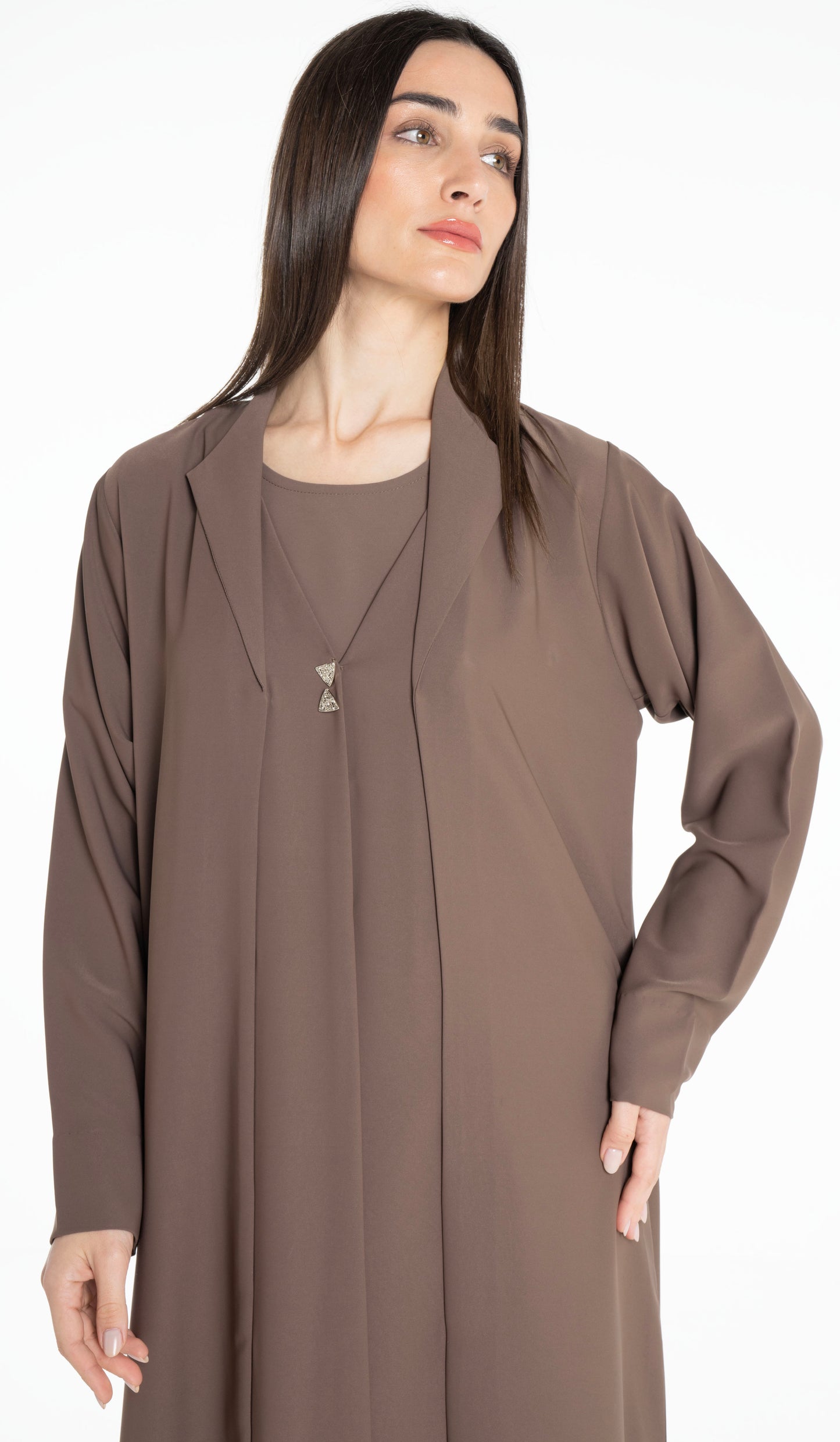 Collar Design Sada Abaya With Button Enhancing