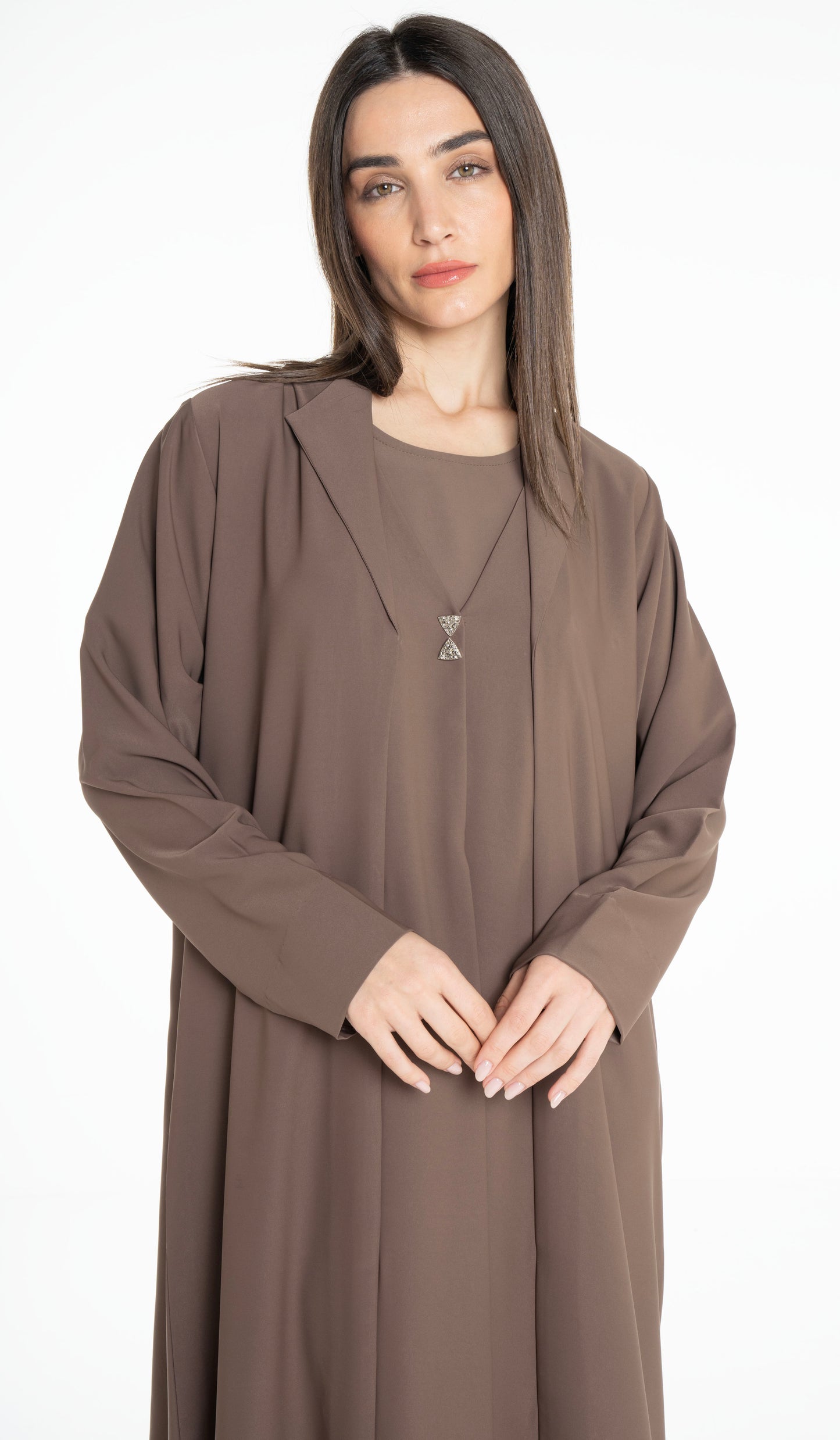 Collar Design Sada Abaya With Button Enhancing