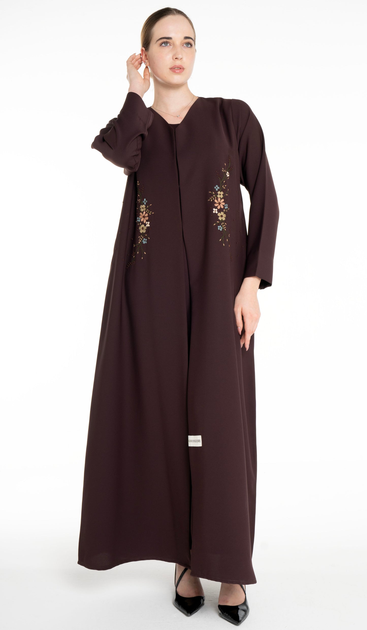 Beautiful Floral Hand Embroidery Design Abaya