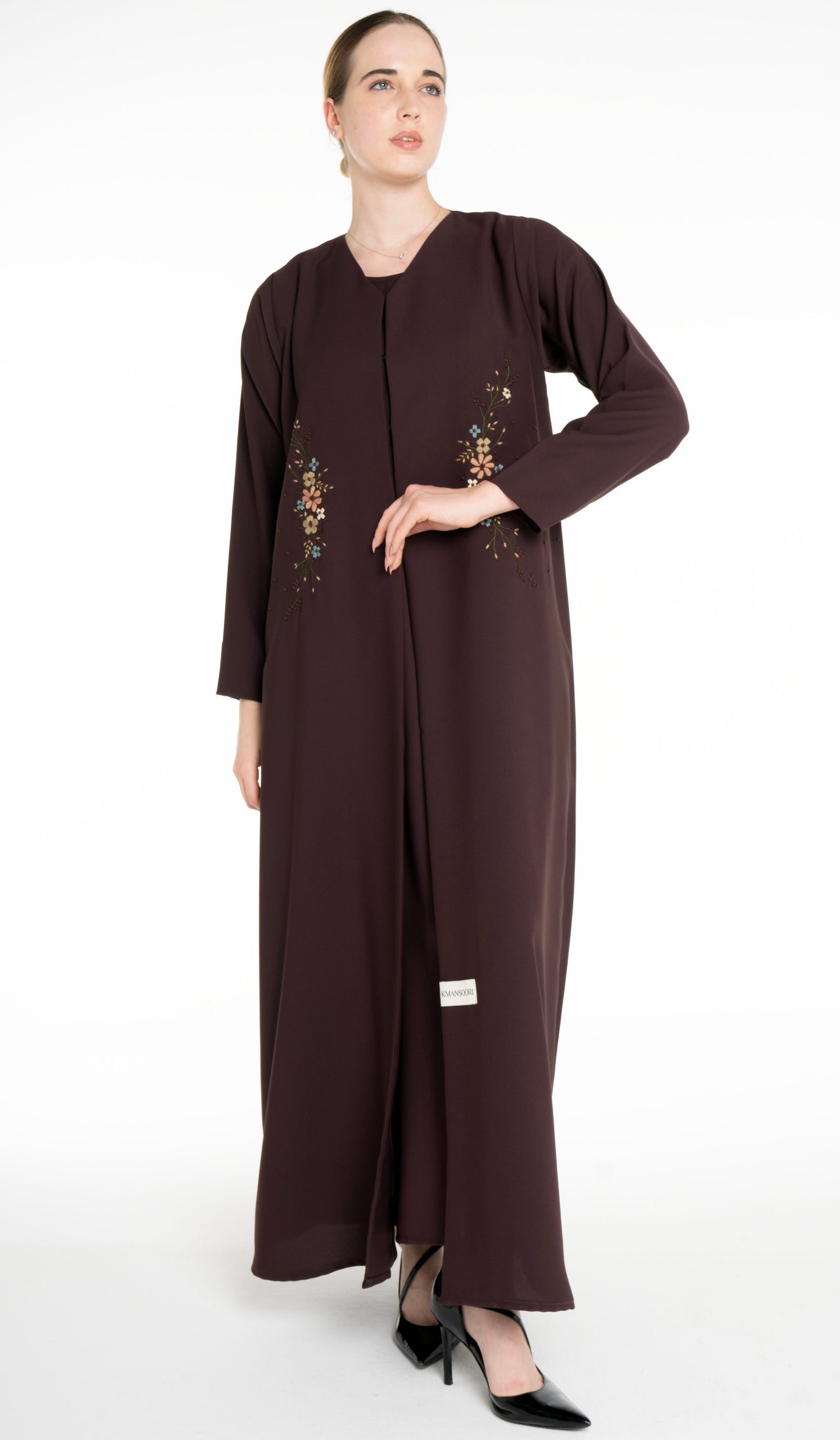 Beautiful Floral Hand Embroidery Design Abaya