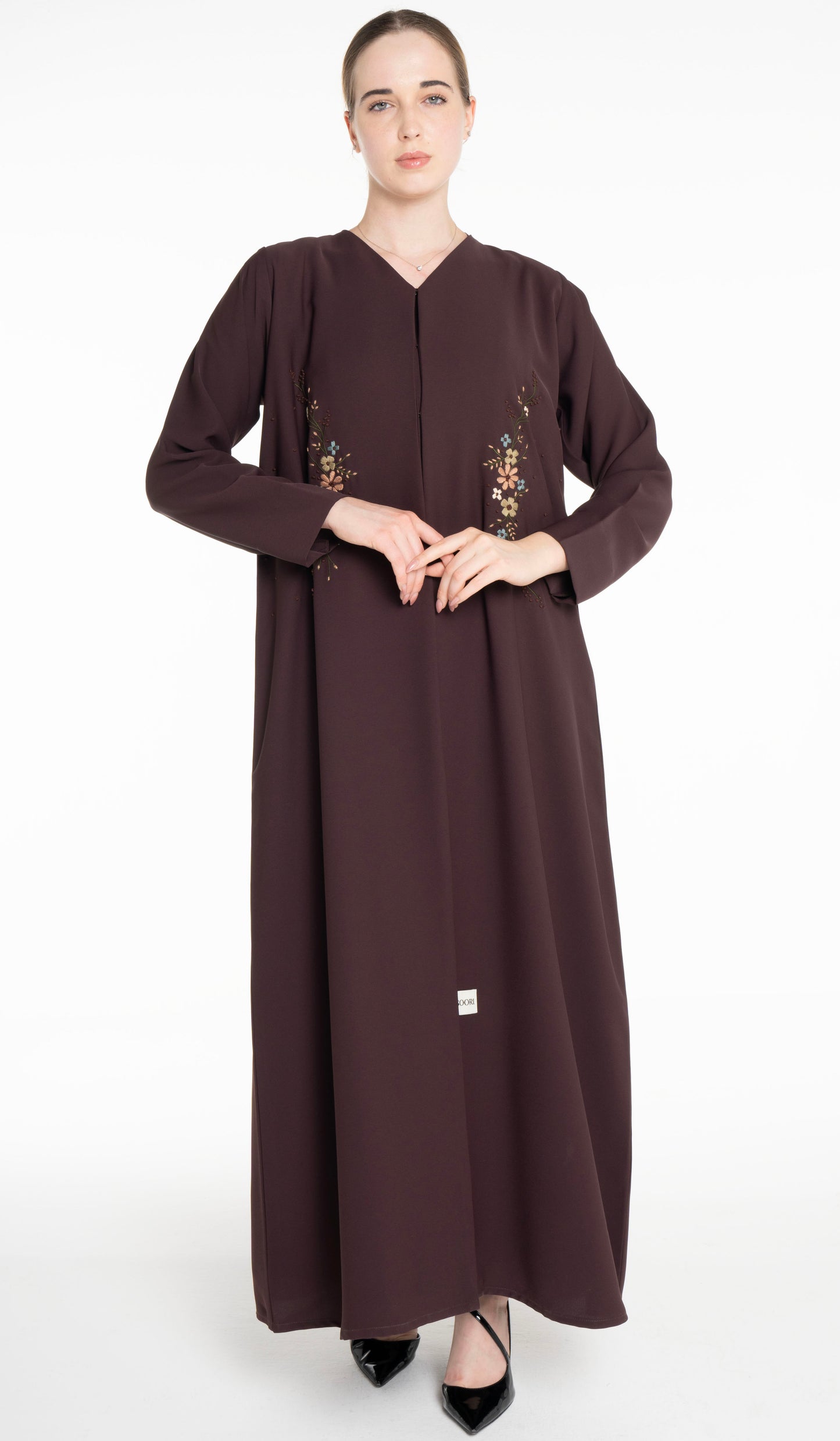 Beautiful Floral Hand Embroidery Design Abaya
