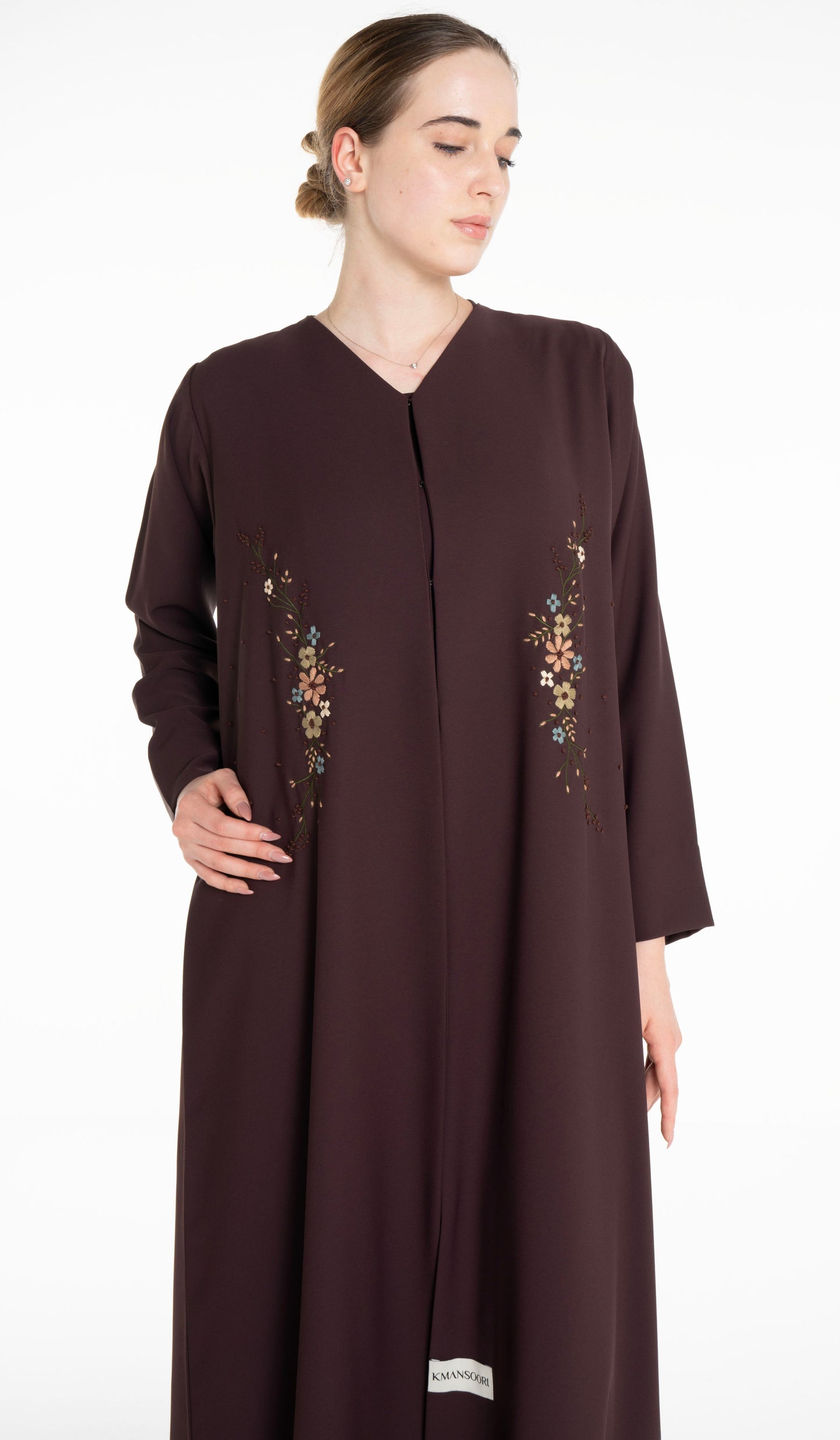 Beautiful Floral Hand Embroidery Design Abaya