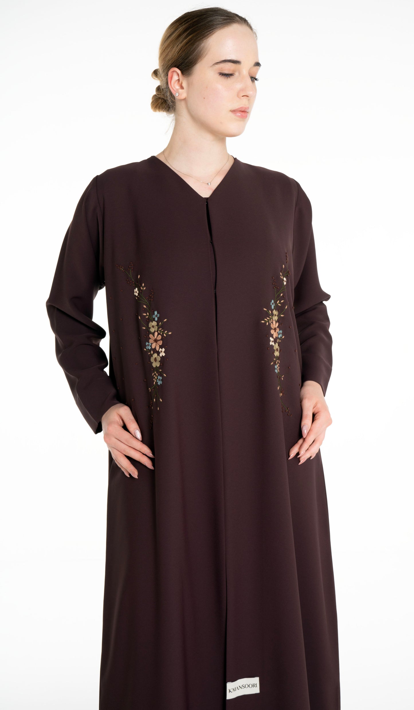 Beautiful Floral Hand Embroidery Design Abaya