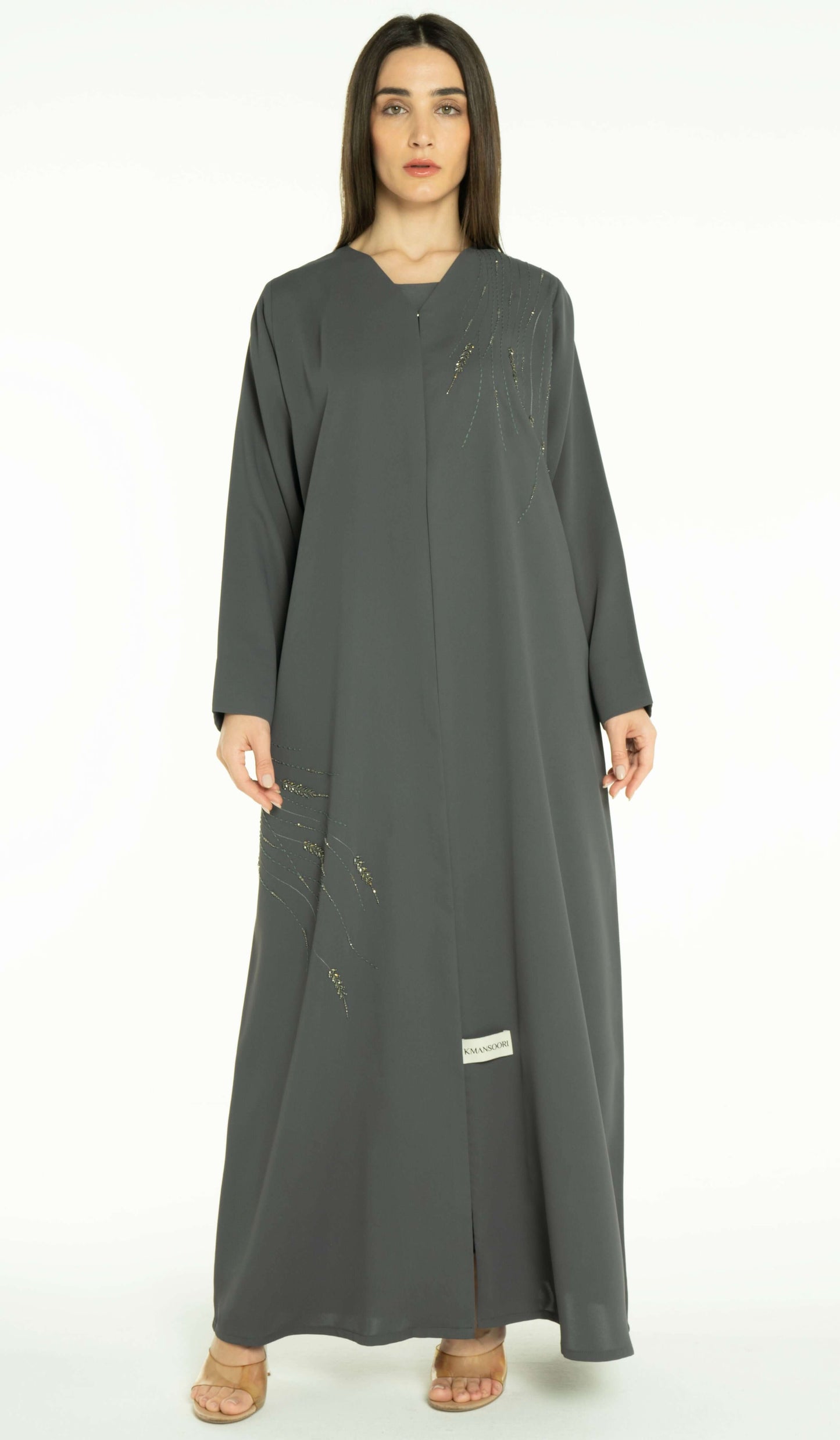 Simple Green Thread & Bead Embellishment Design