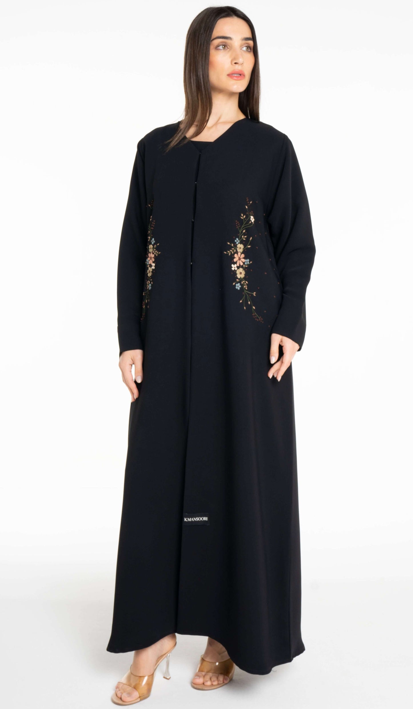 Beautiful Floral Hand Embroidery Design Abaya