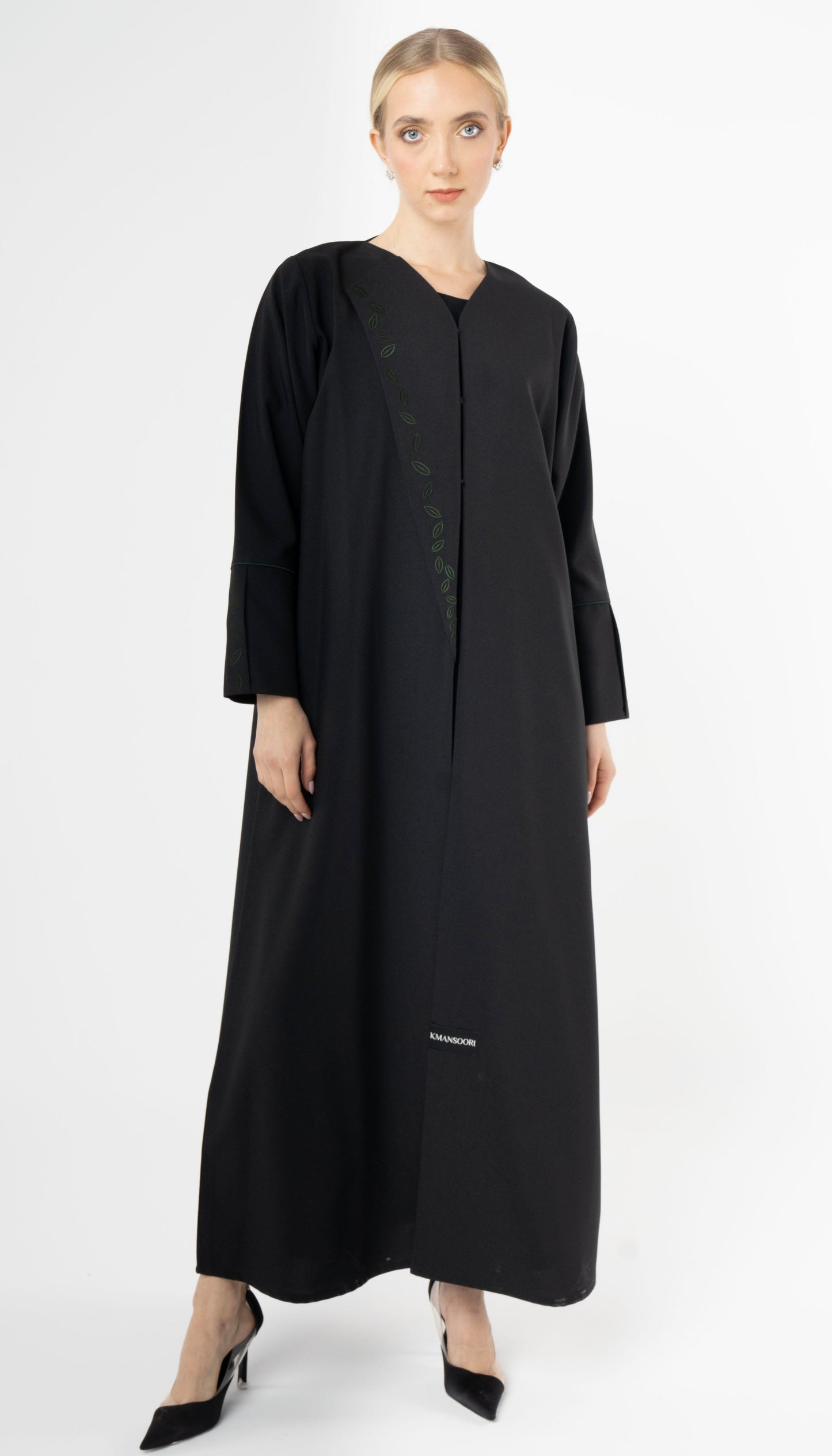 Floral Thread Embroidery On Front And Sleeves