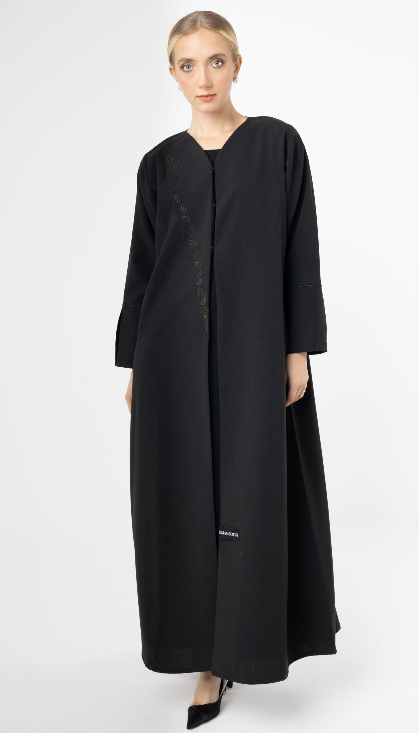 Floral Thread Embroidery On Front And Sleeves