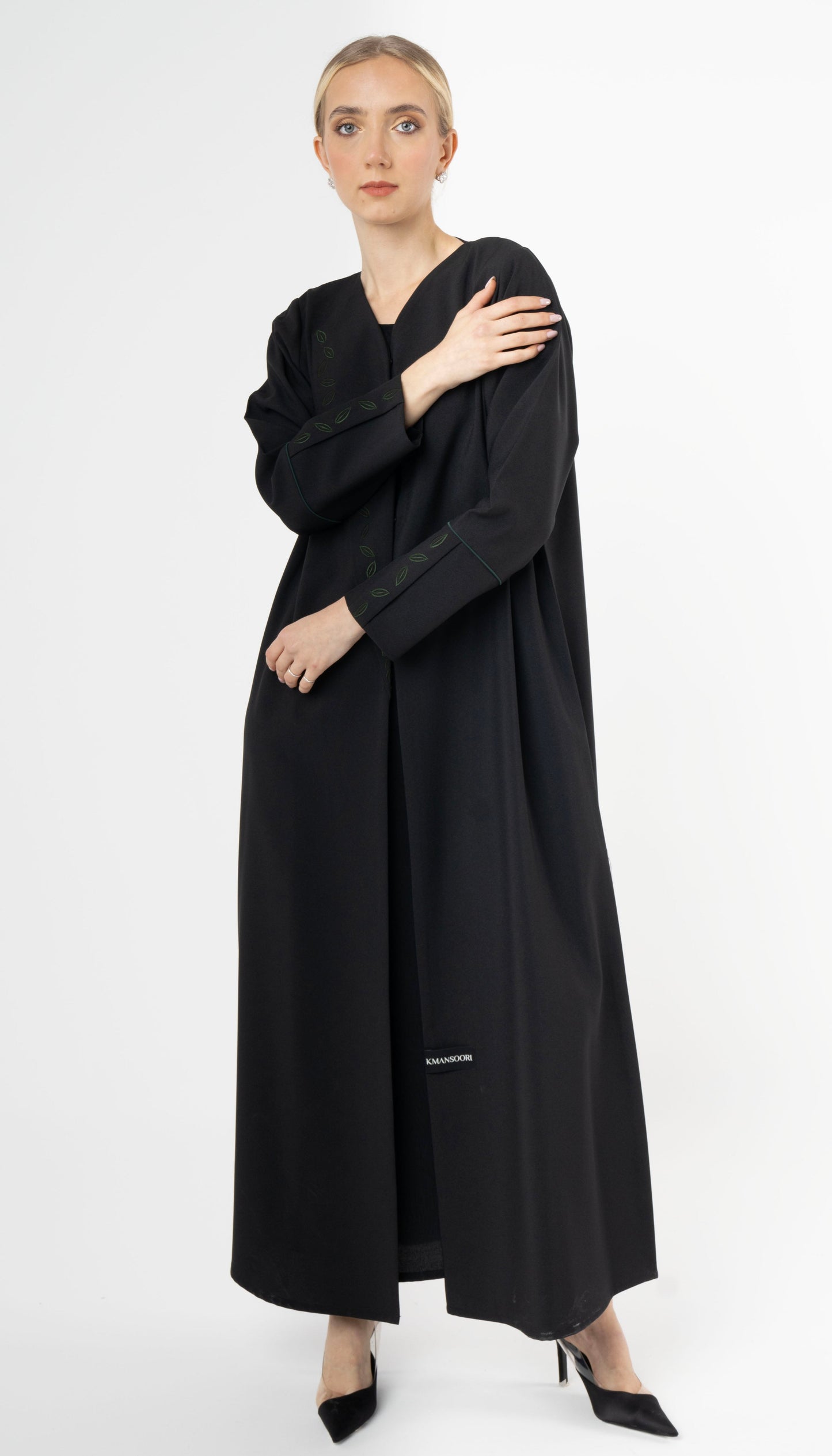 Floral Thread Embroidery On Front And Sleeves