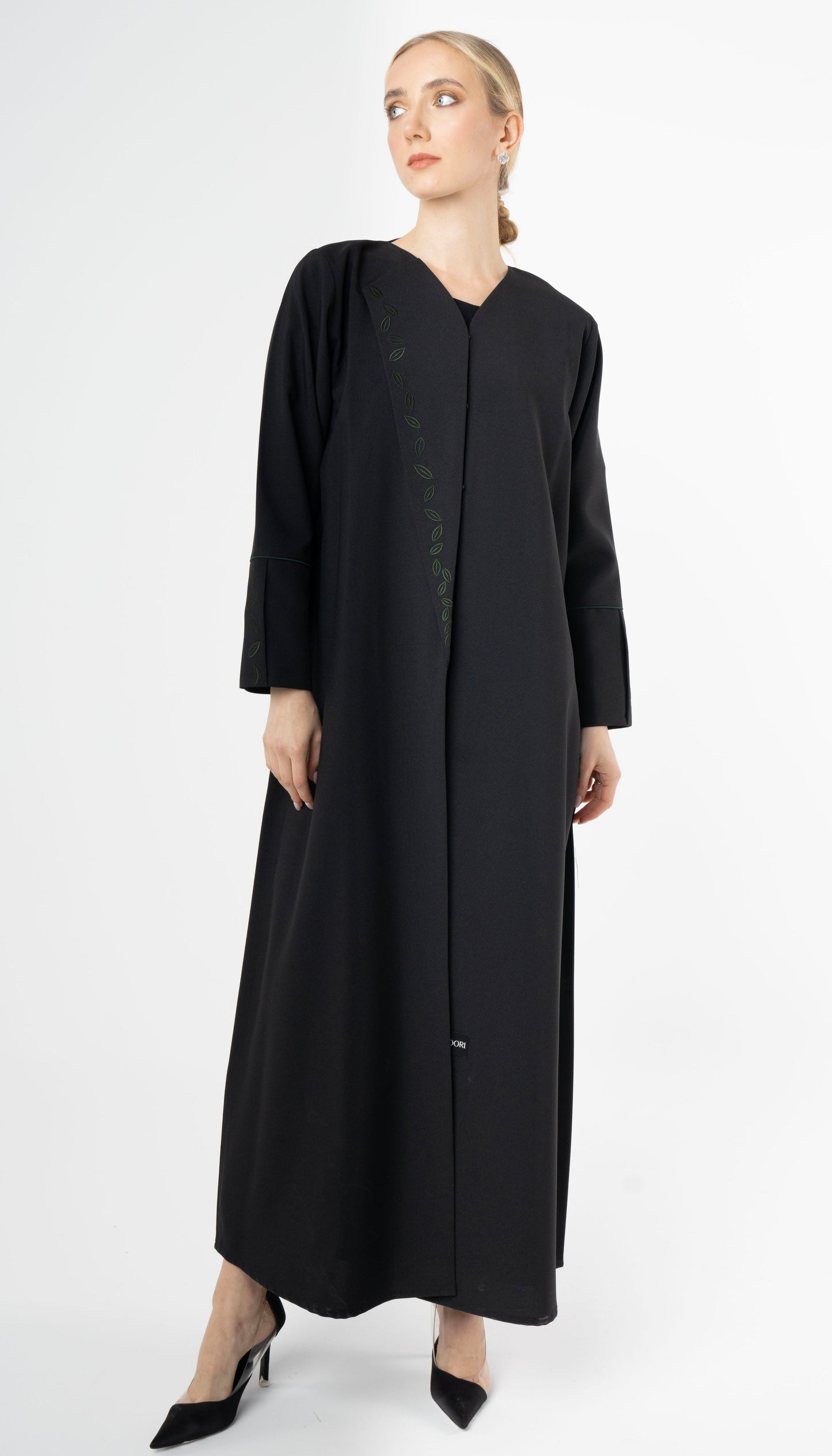 Floral Thread Embroidery On Front And Sleeves