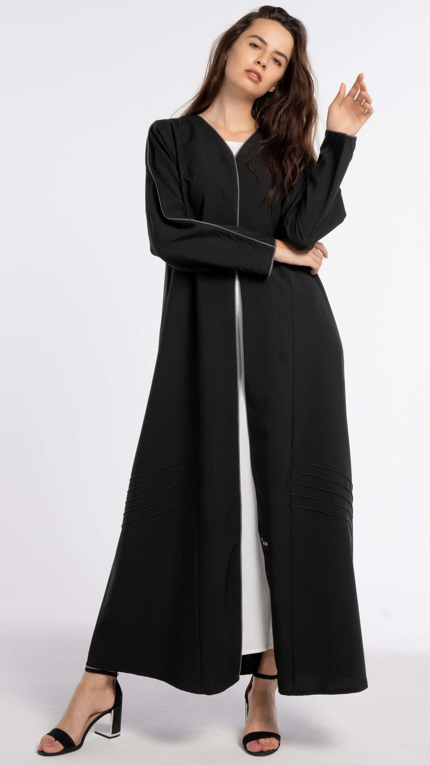 Black Abaya with grey abaya designs