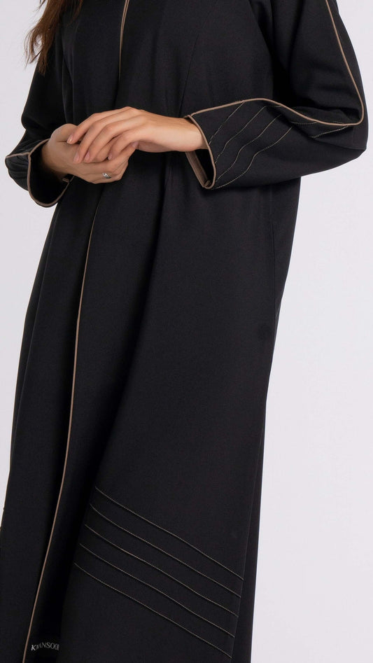 black abaya with brown abaya designs