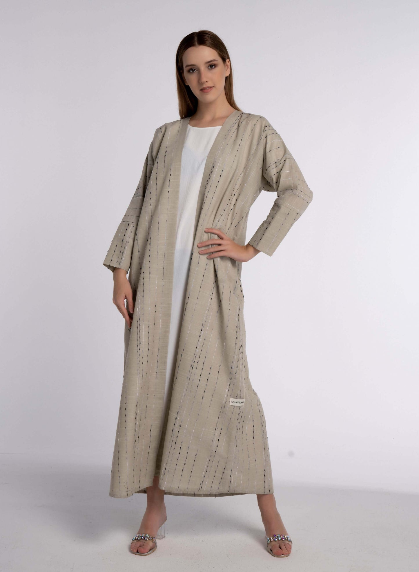 Beige abaya for sale in Dubai online.