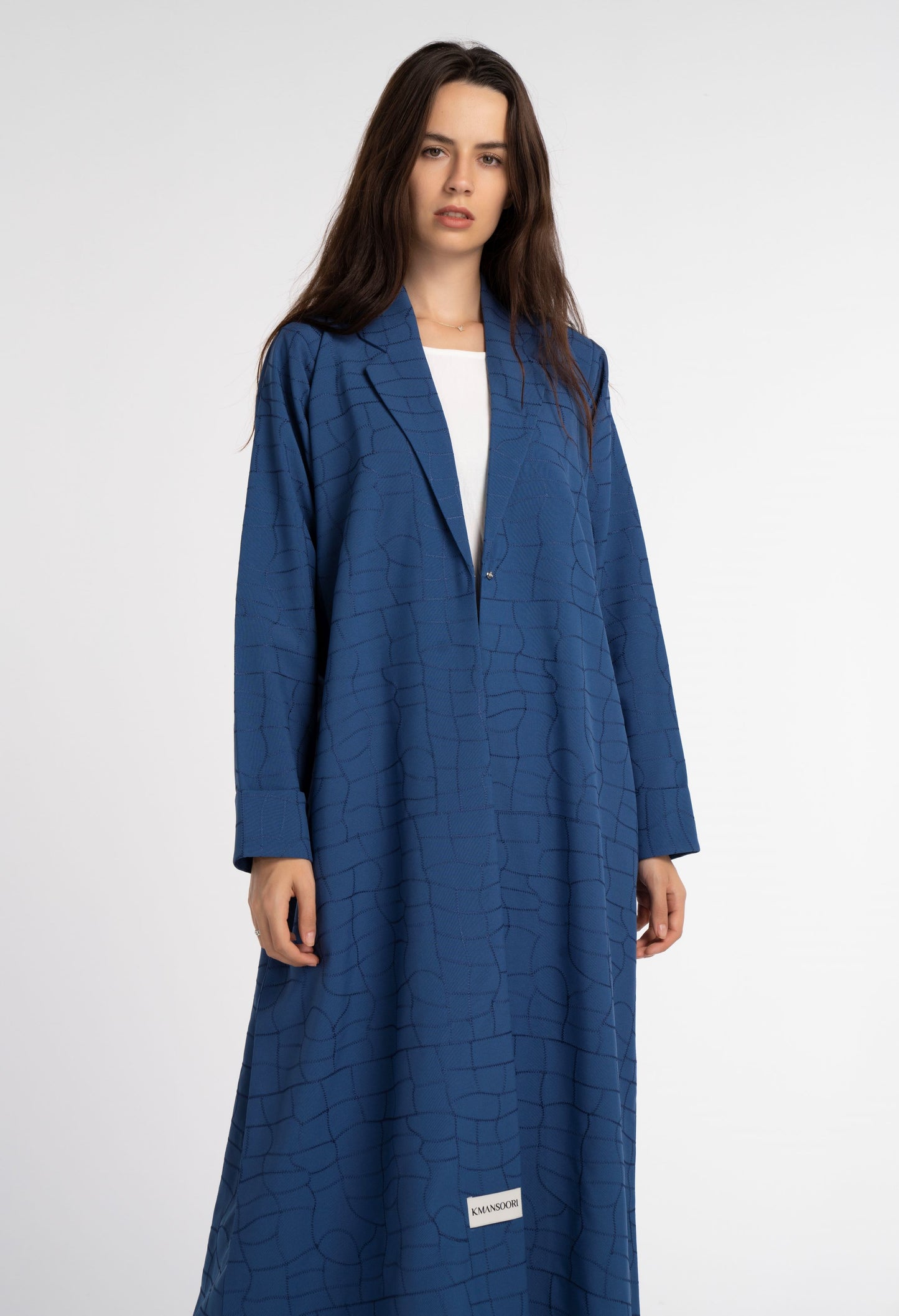 Sky blue long collar abaya for women in Dubai online