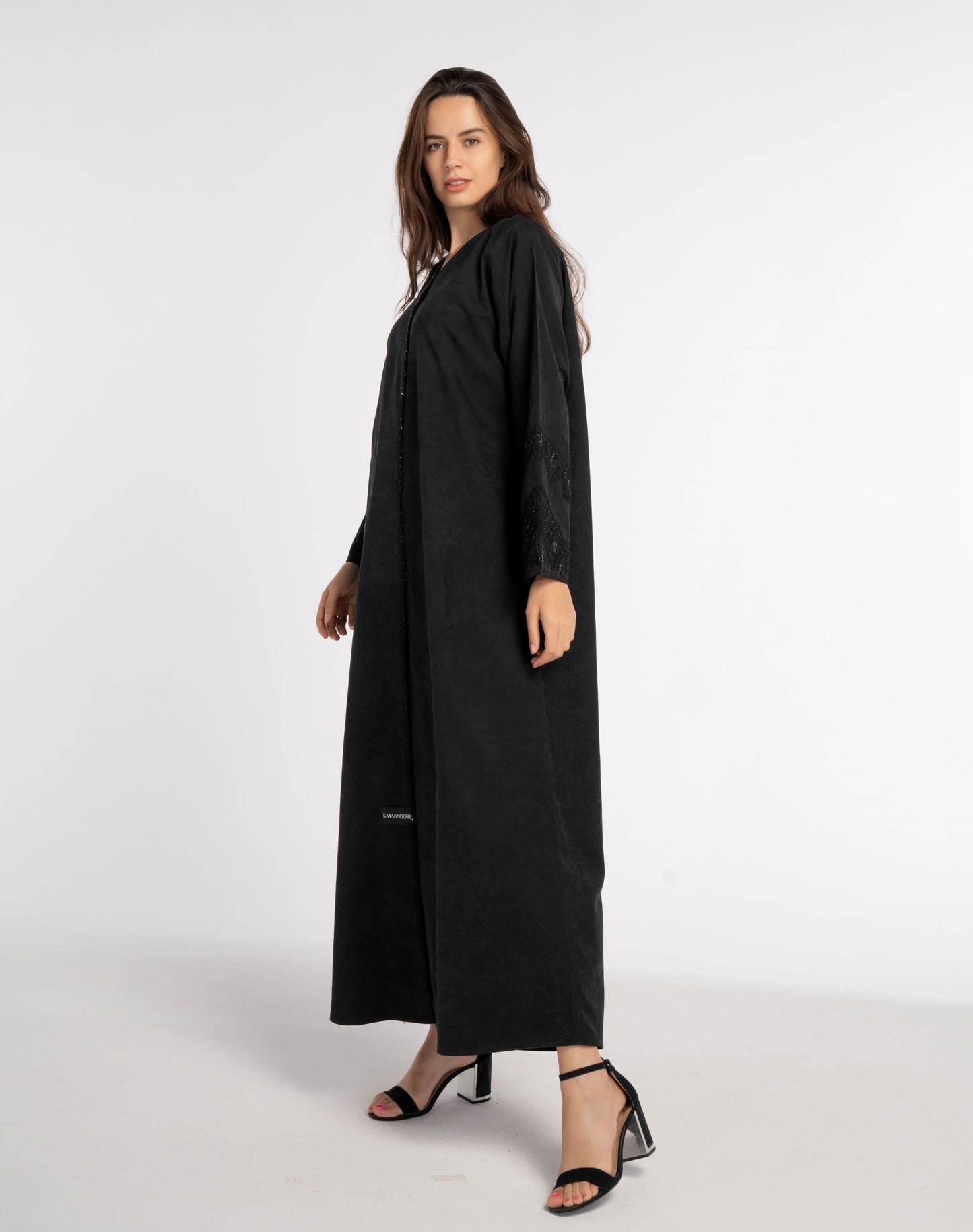 Black abaya online with embellishments