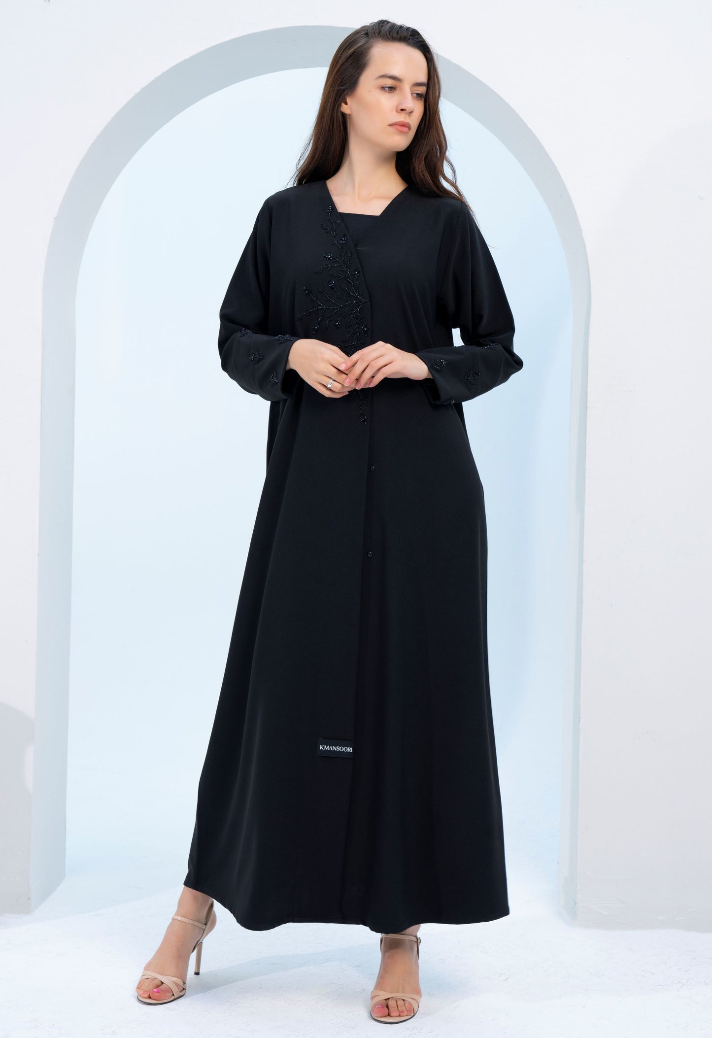 Black abaya with embellishments