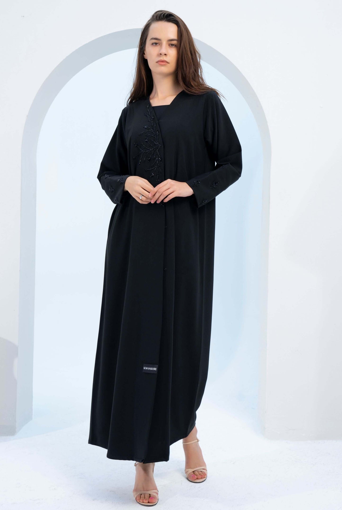 Black Overlap abaya