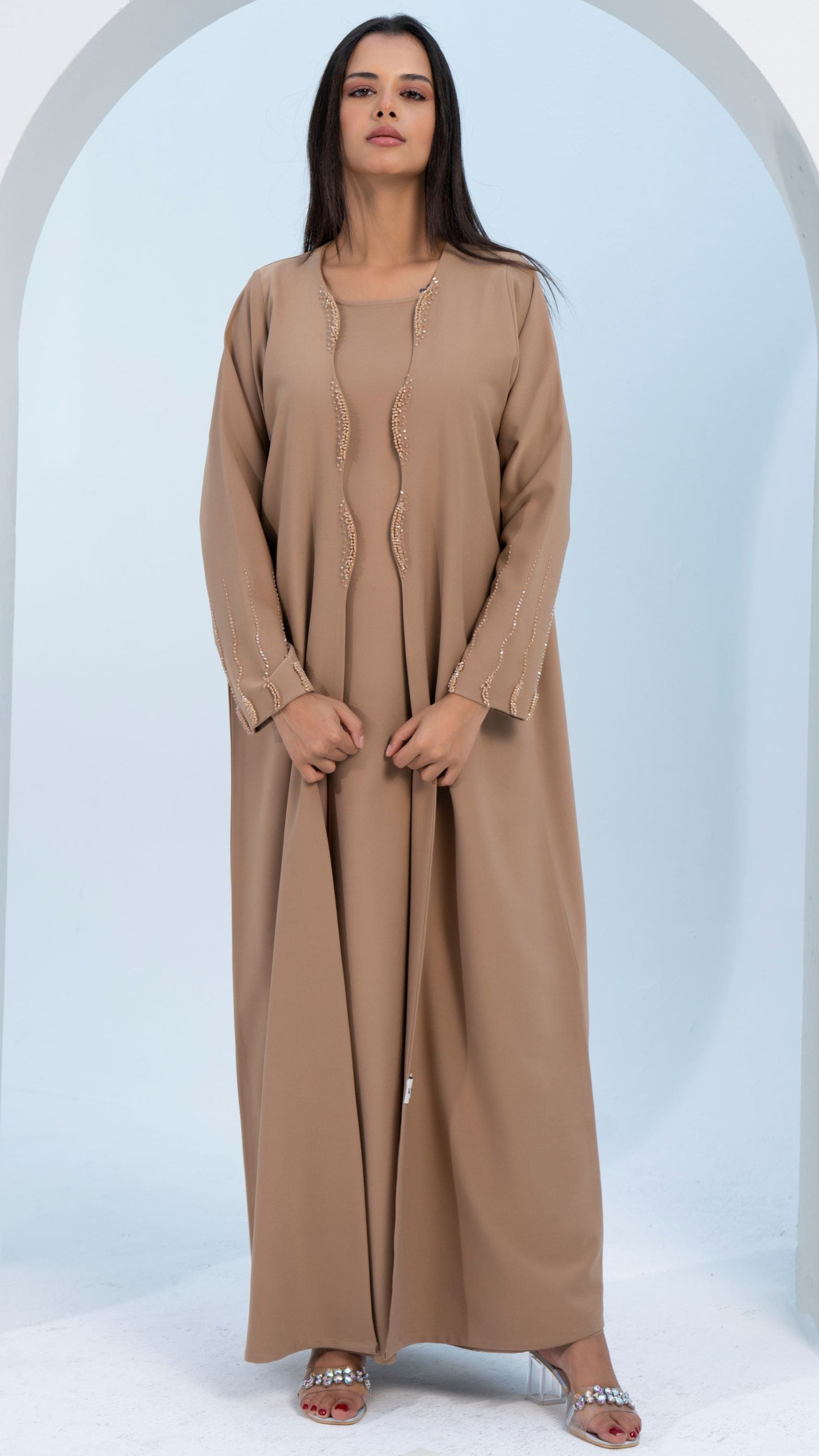abaya designs with embellishments on sleeves