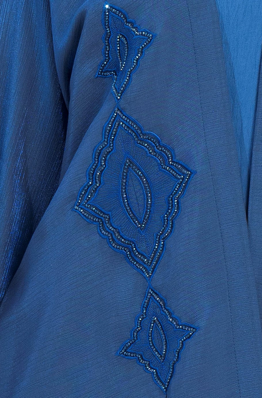 Sky Blue Abaya with Ethnic Embroidery and Embellishments