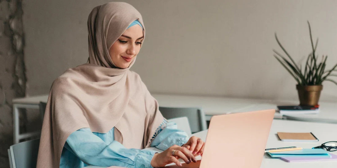 woman working on laptop